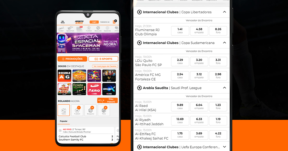 imagem mostra smartphone aberto na versão mobile do Aposta Ganha