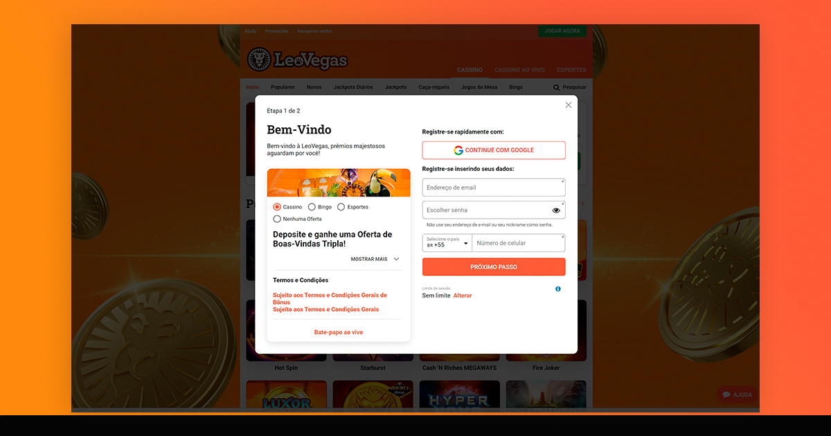 imagem cadastro leovegas