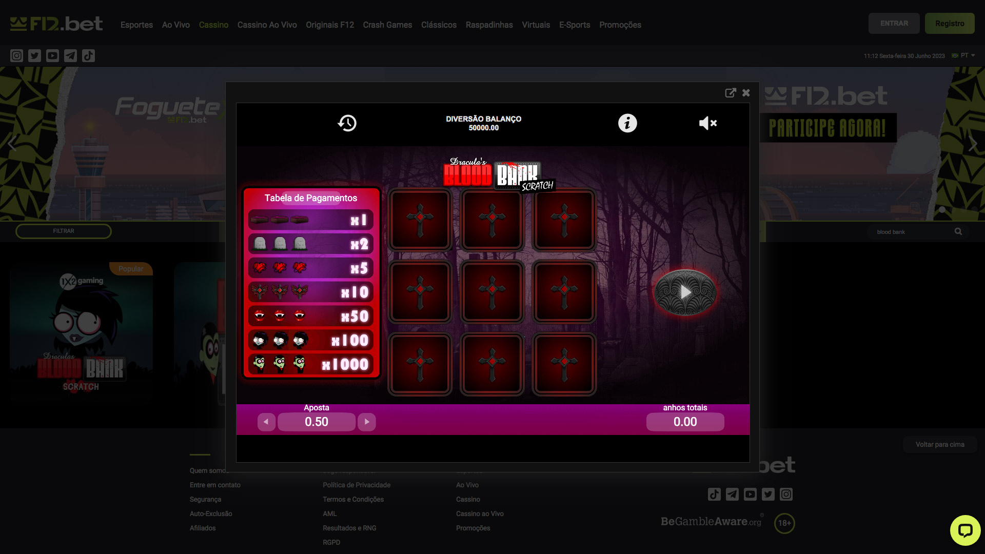 imagem captura blood bank scratch f12bet