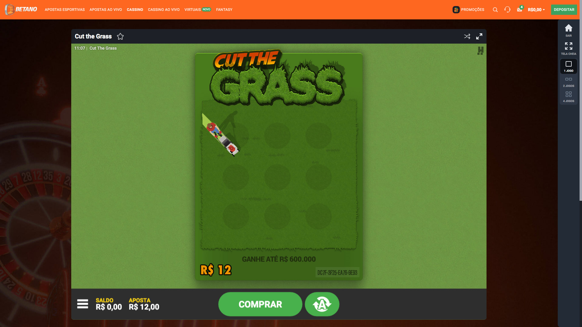 imagem captura cut the grass betano
