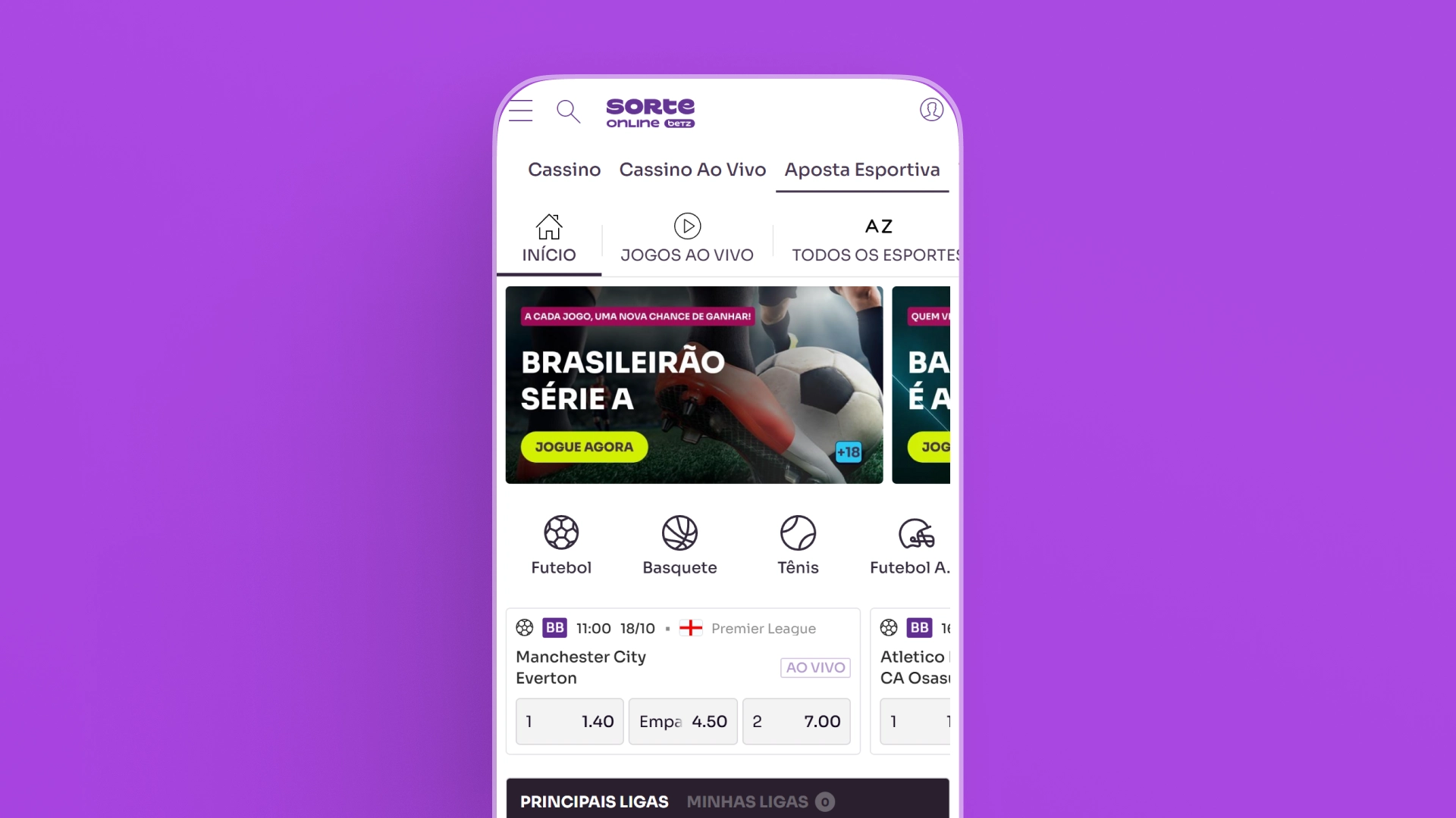 imagem mockup mobile sorte online