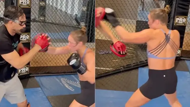 Sem lutar desde 2016, Ronda Rousey voltou aos treinos este ano, o que fez crescer os rumores de um possível retorno ao UFC (Foto: Reprodução)