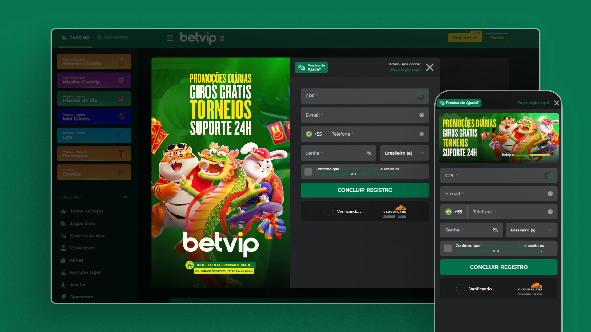 imagem captura cadastro betvip