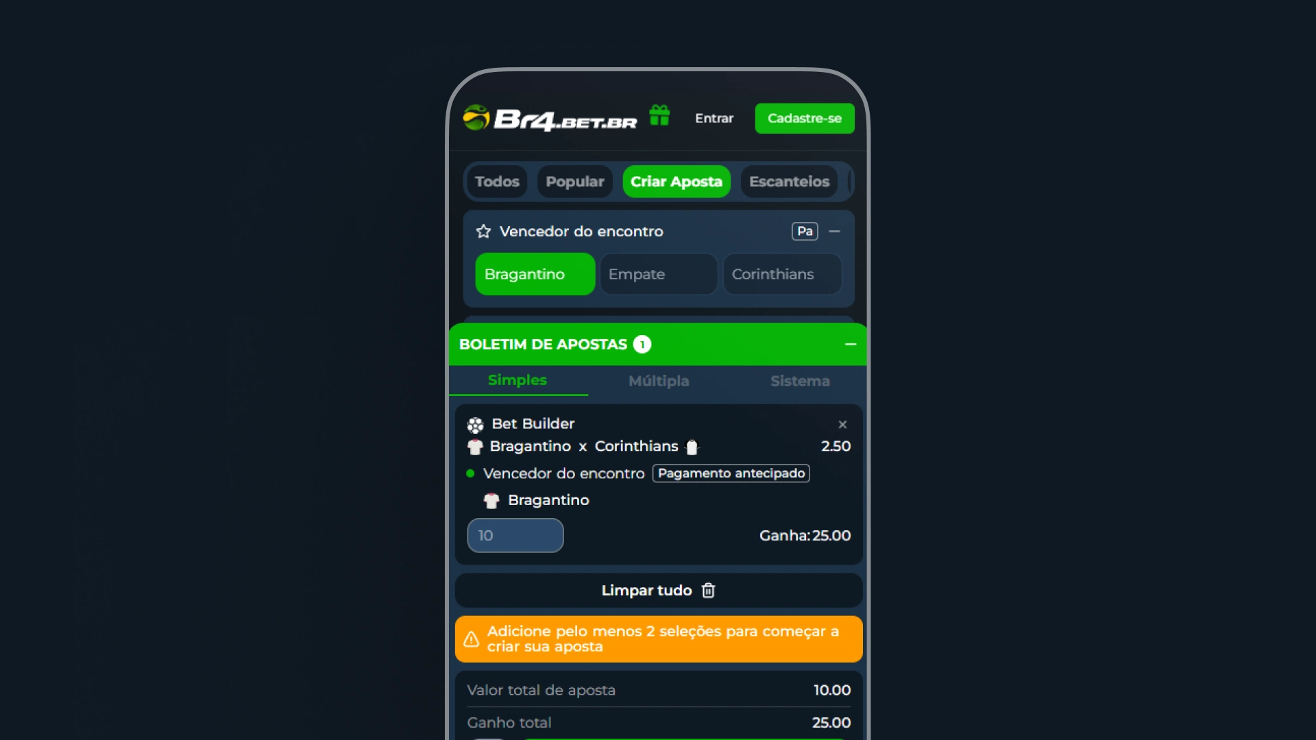 imagem mobile recurso pagamento br4bet