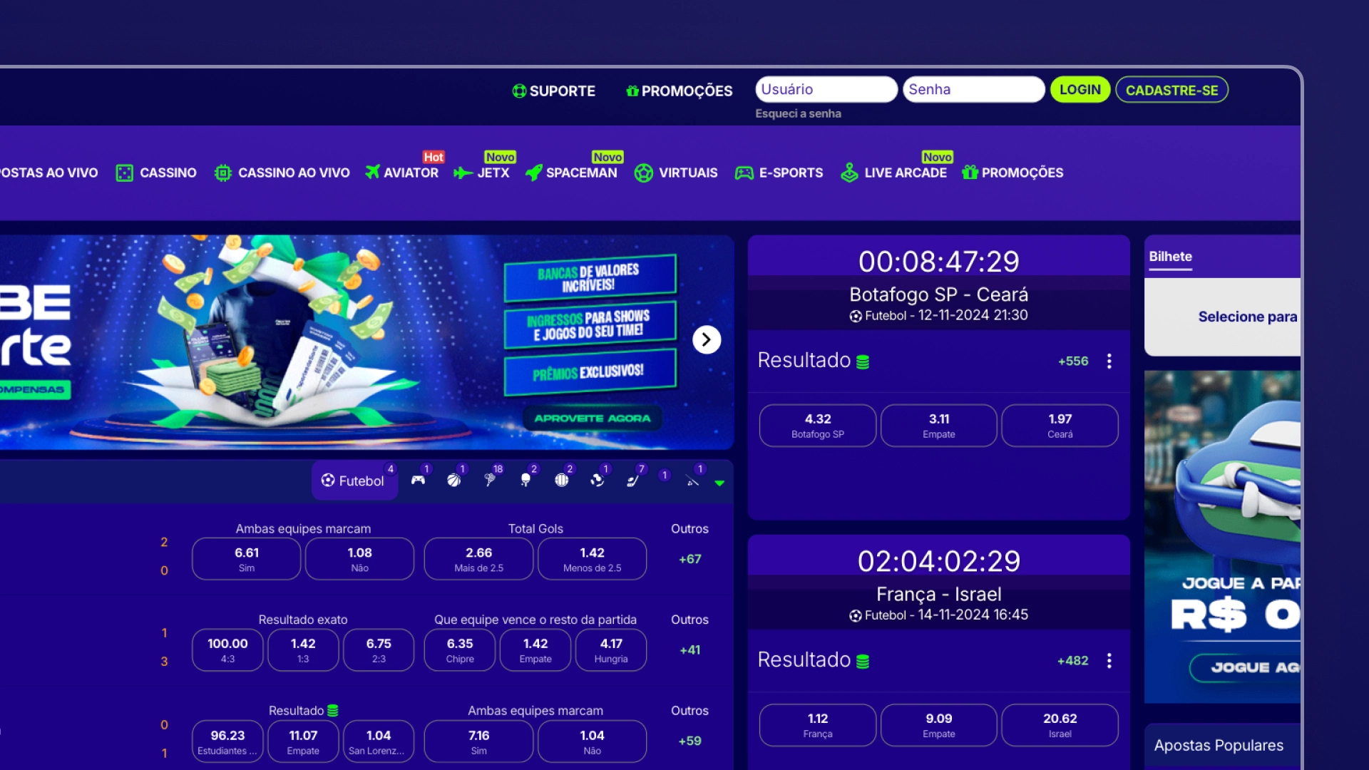 screenshot cadastro 1 esportes da sorte