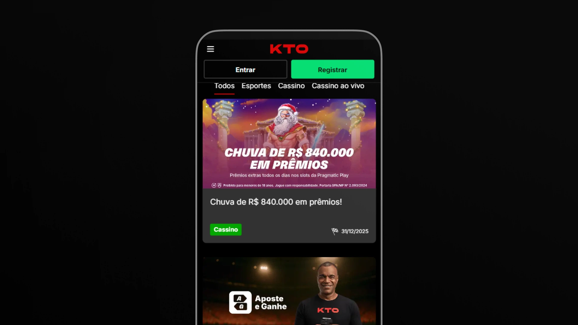 imagem bonus promoçoes mobile kto
