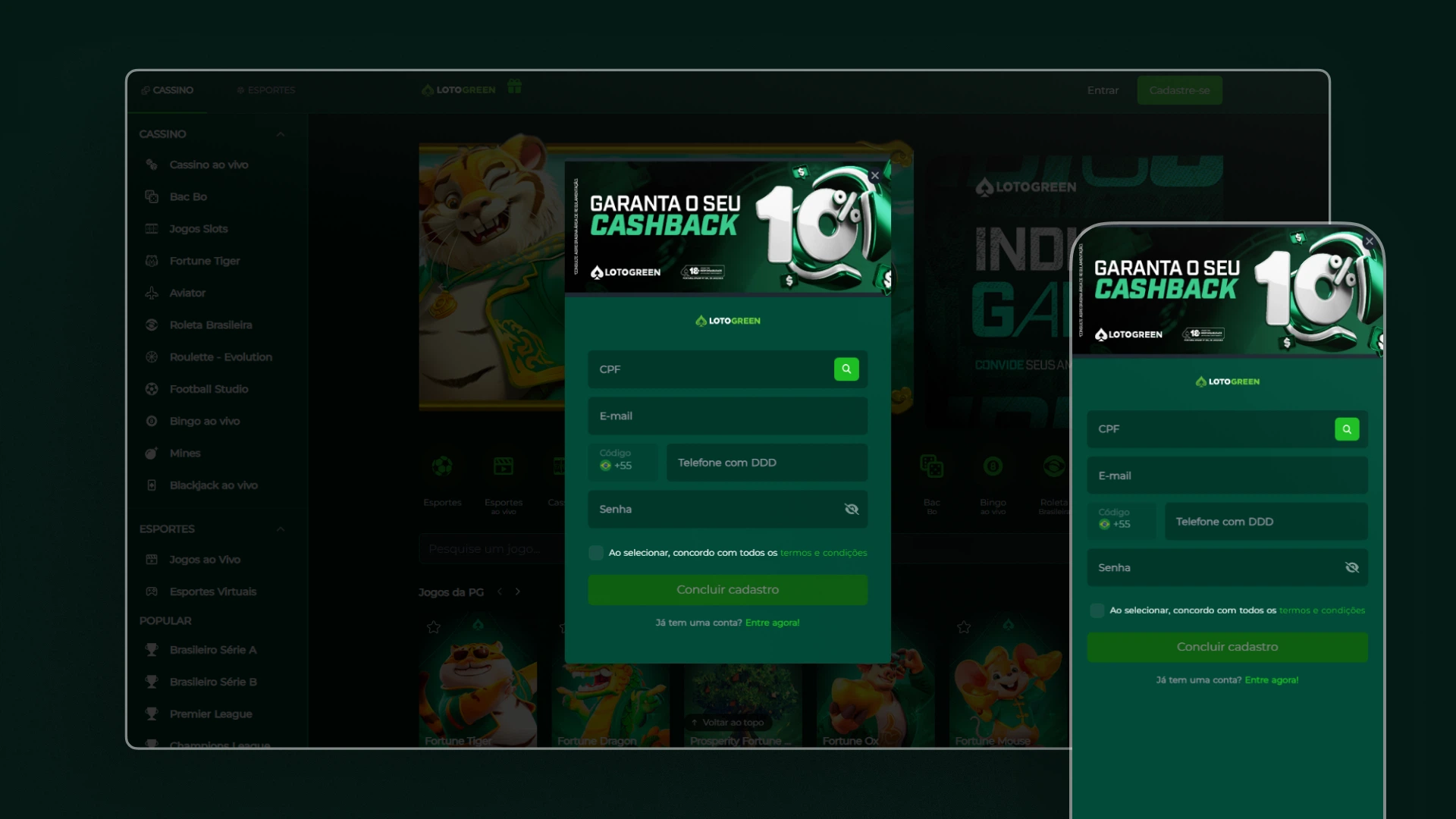 imagem cadastro lotogreen