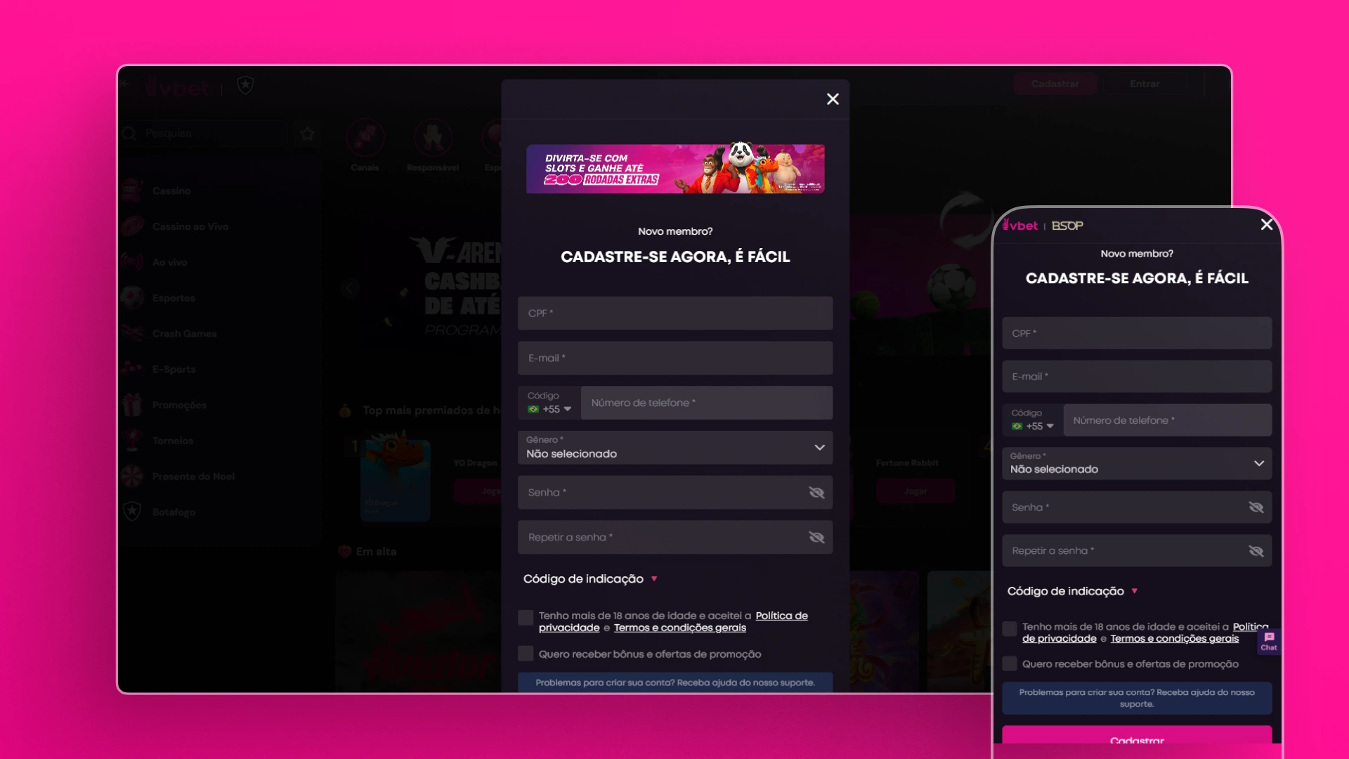 screenshot cadastro vbet