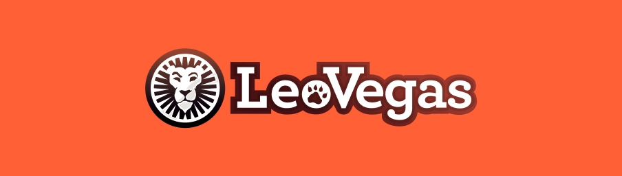 la imagen muestra el logotipo de LeoVegas sobre un fondo naranja