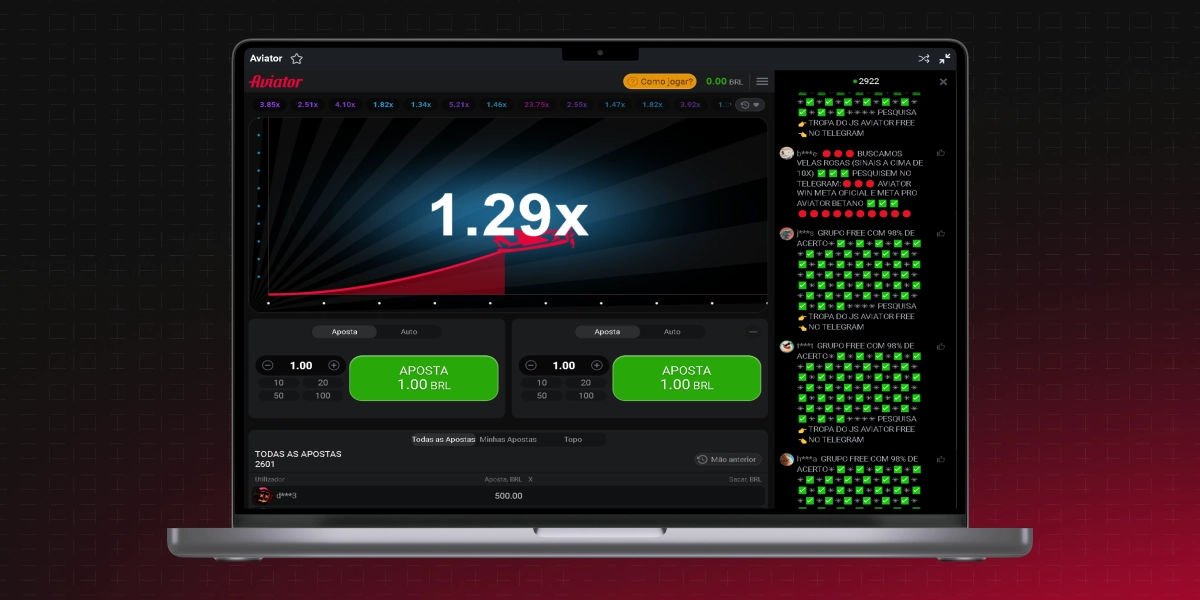 imagem mostra Aviator na tela de um notebook com multiplicador em 1.29x no site da Betano