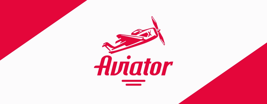 Imagem mostra a logomarca do jogo Aviator, que consiste no nome do jogo com um desenho de um avião acima.