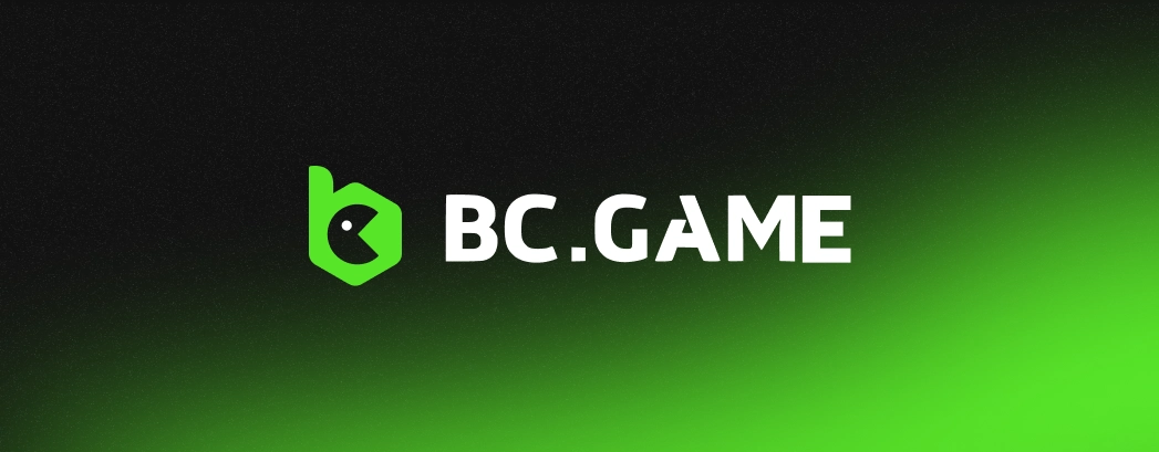 imagem mostra logomarca da BC.Game em um fundo degradê preto e verde
