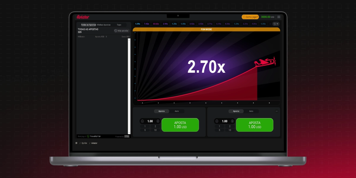 imagem mostra Aviator na tela de um notebook com multiplicador em 2.70x no site da LeoVegas