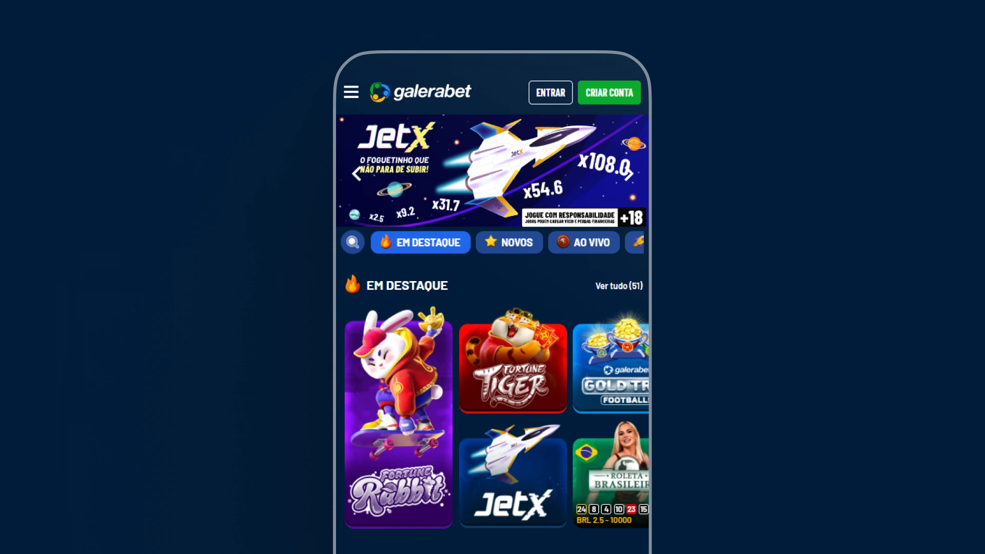 imagem app Galera bet