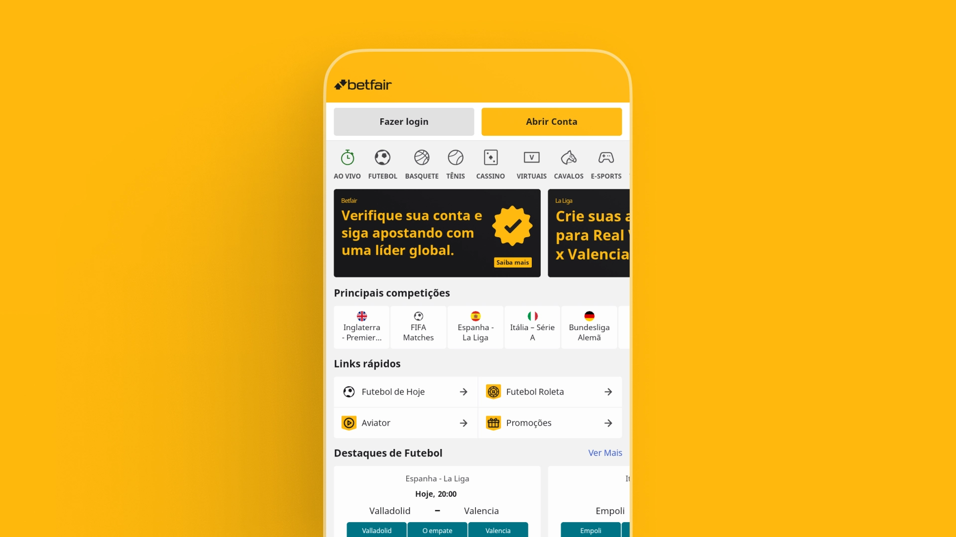 imagem app betfair