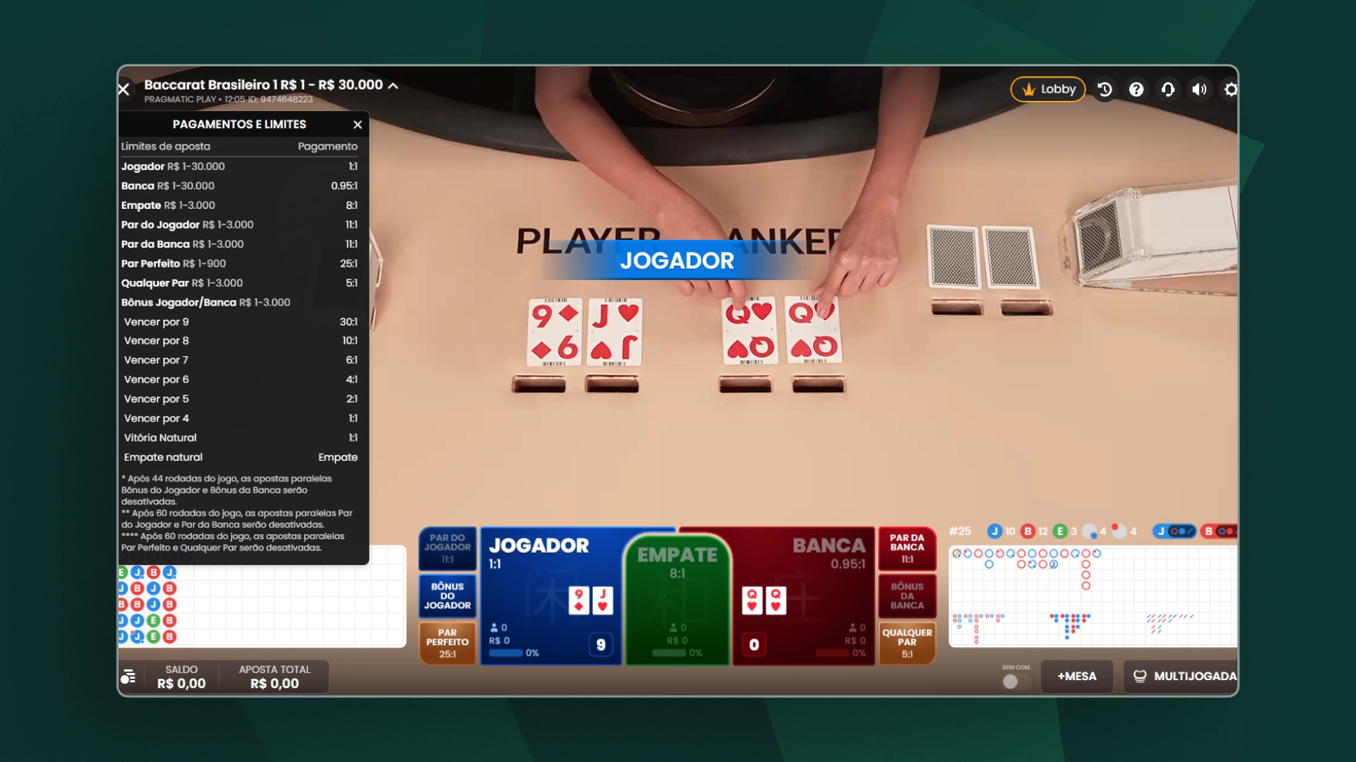 imagem baccarat ao vivo