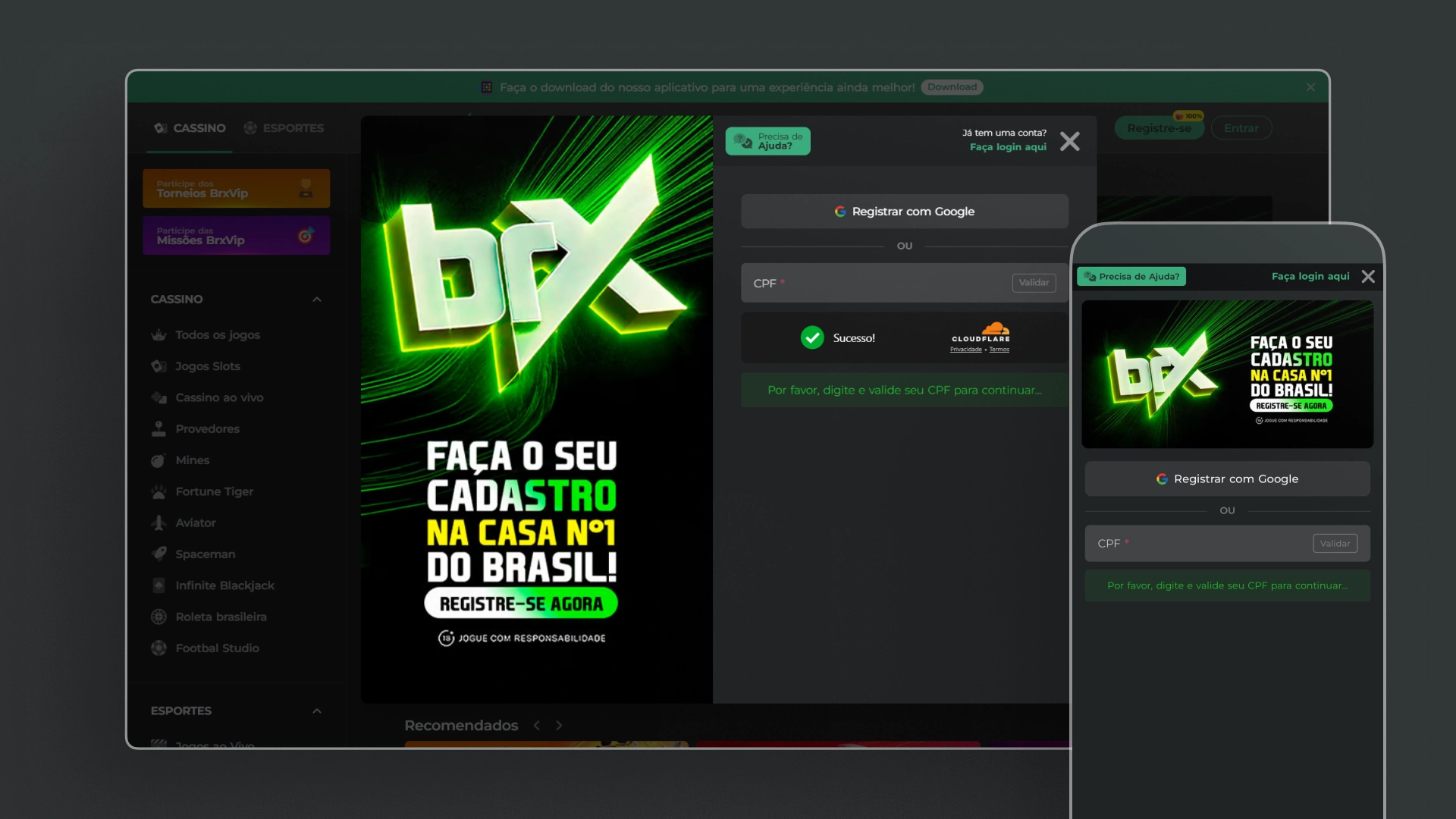 imagem captura cadastro brxbet