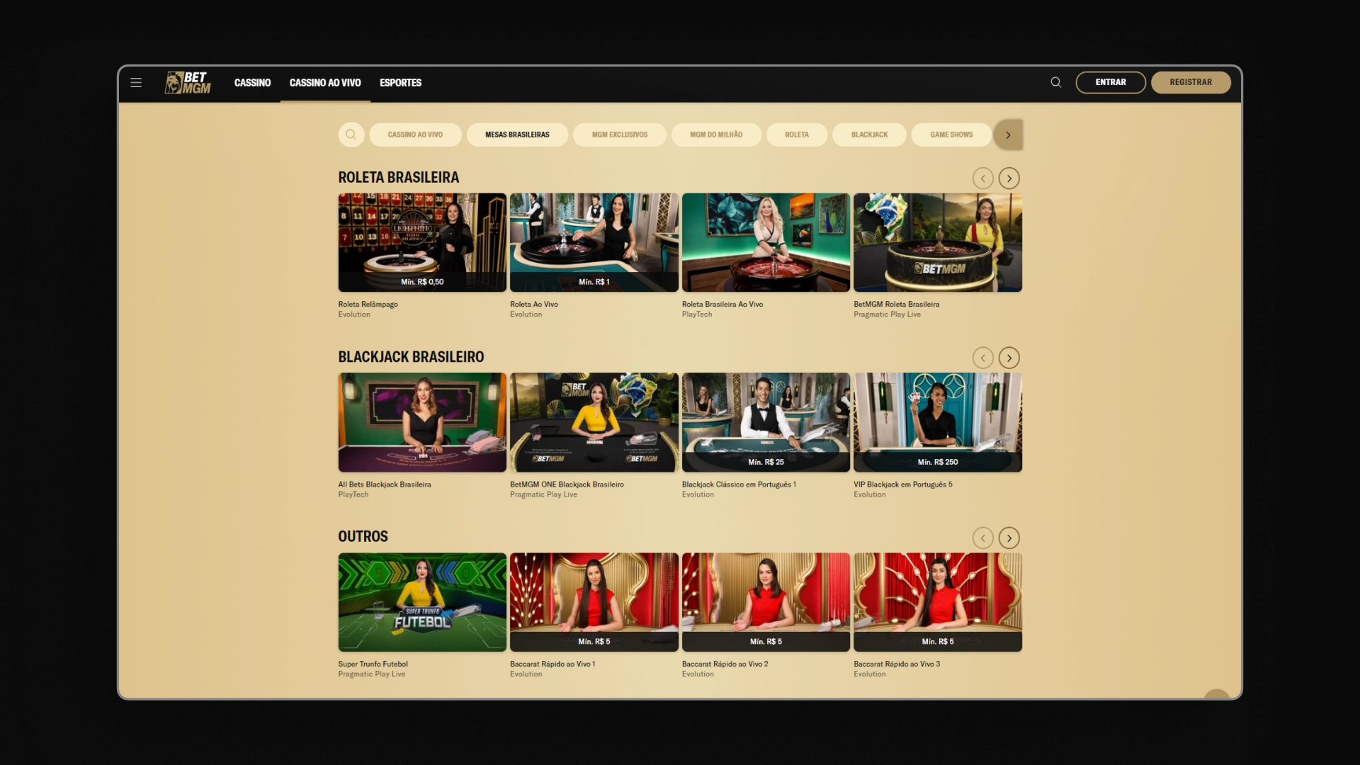 imagem casino ao vivo BetMGM