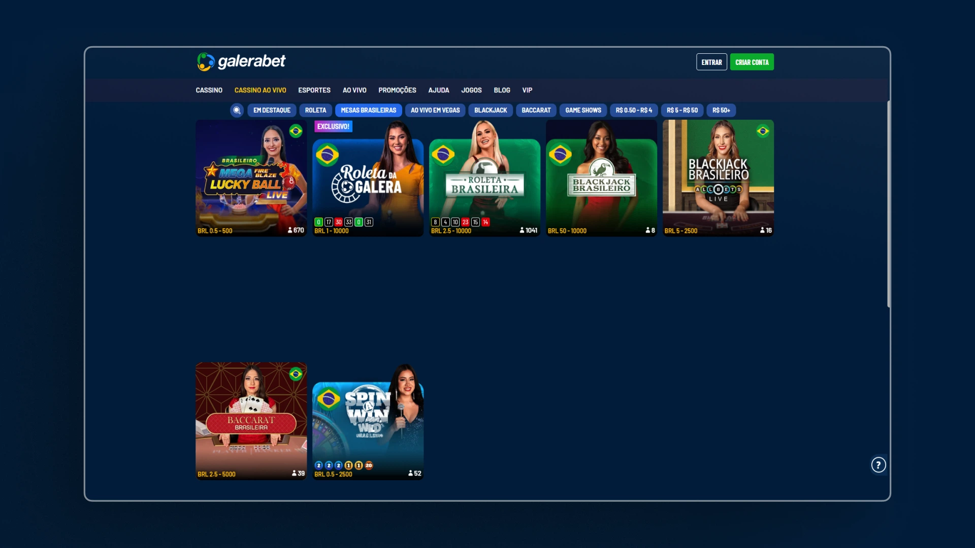 imagem casino ao vivo Galera bet
