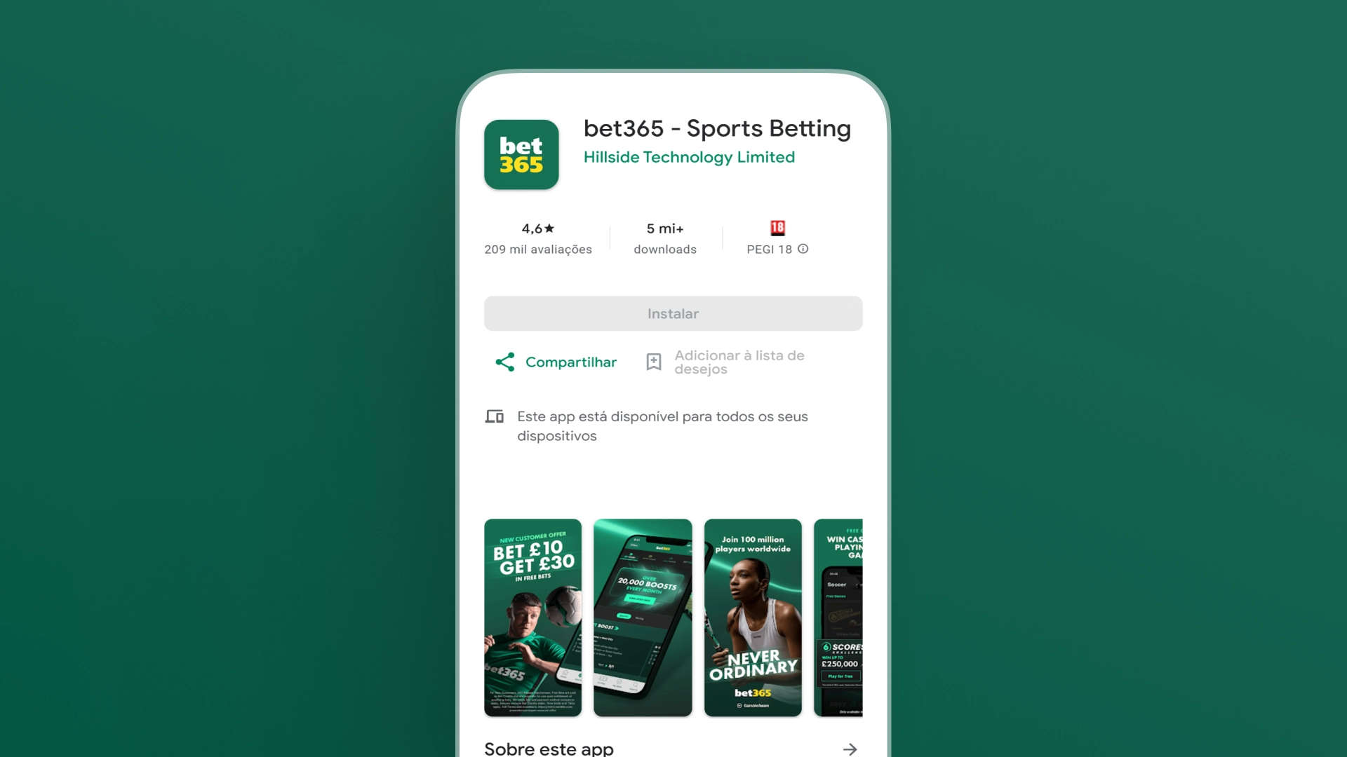 imagem download android Bet365