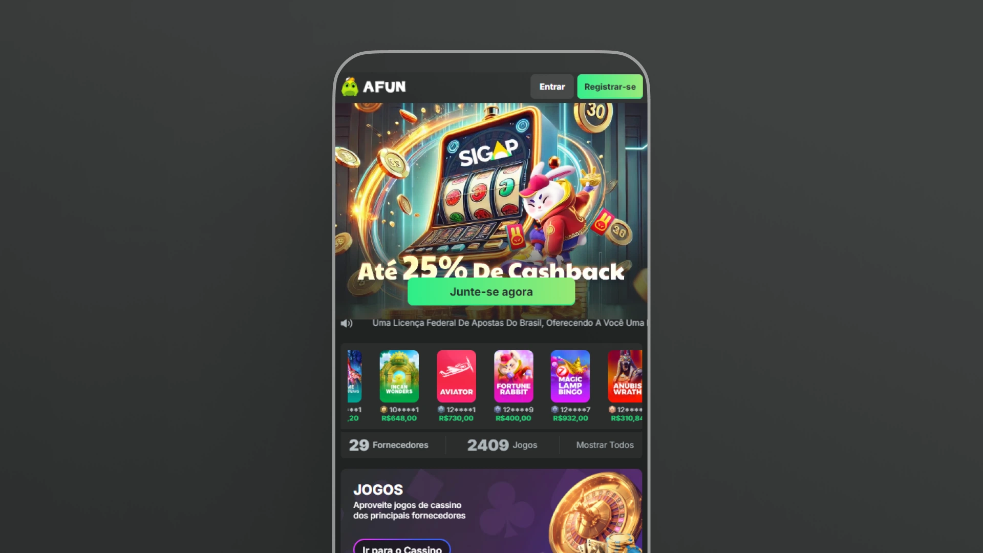 imagem mobile app afun