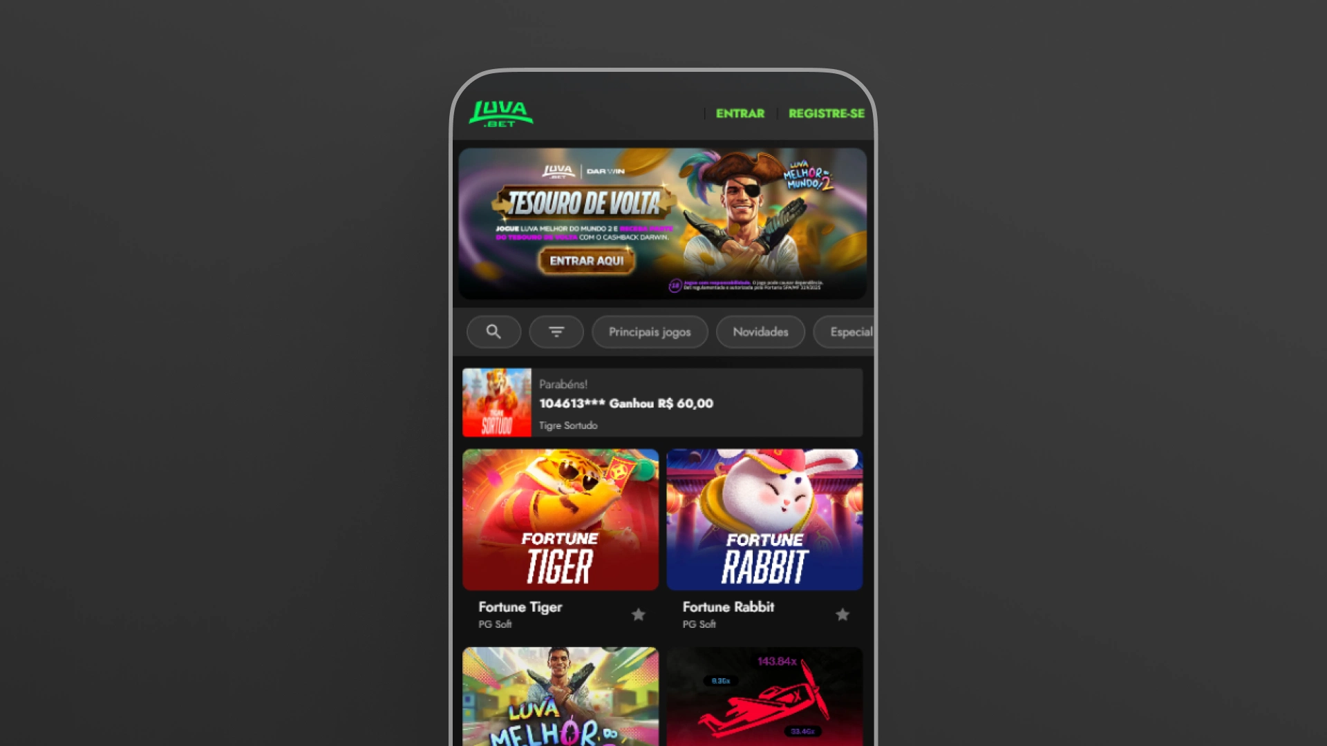 imagem mobile app luva bet
