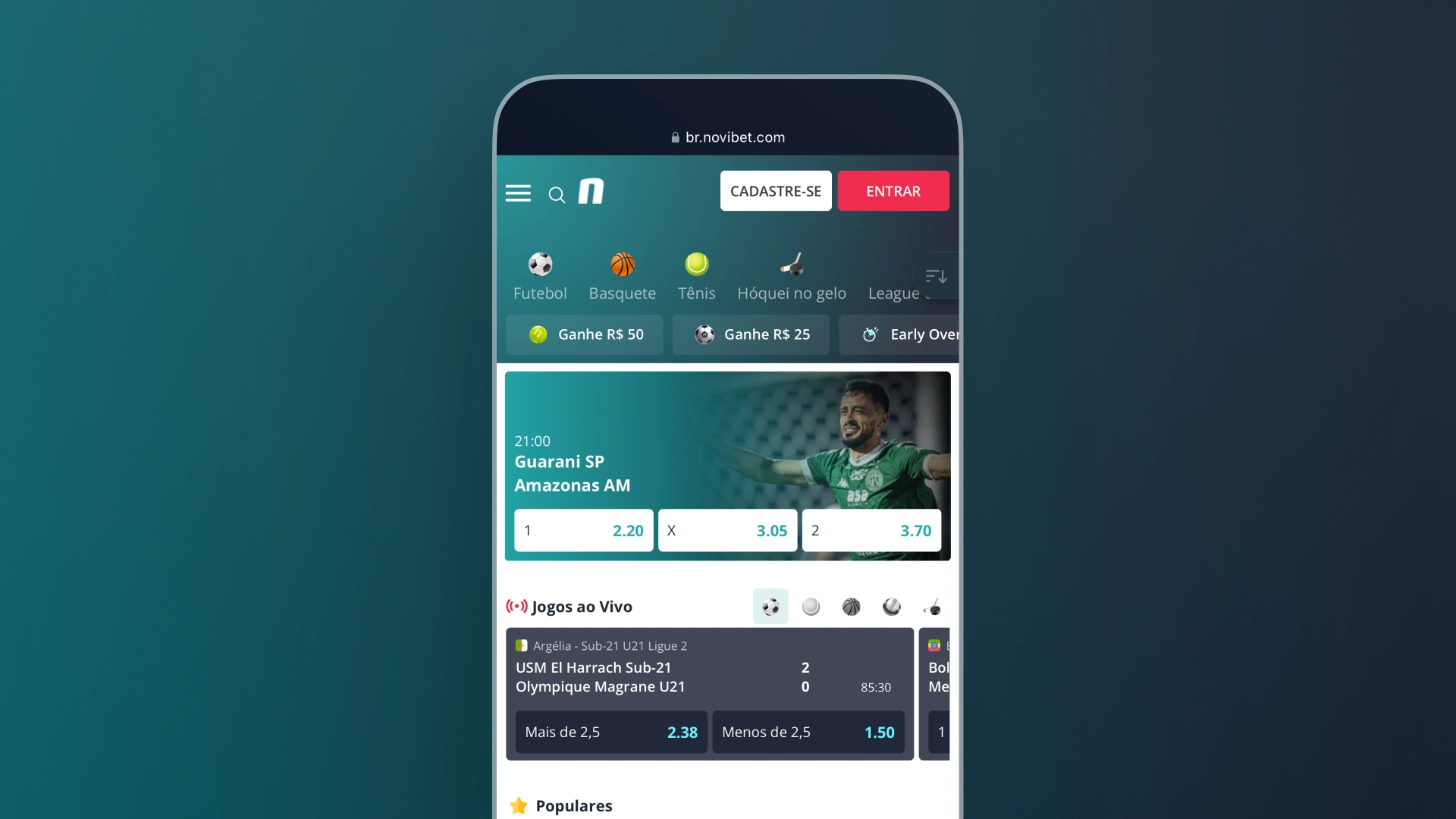 imagem mobile app novibet