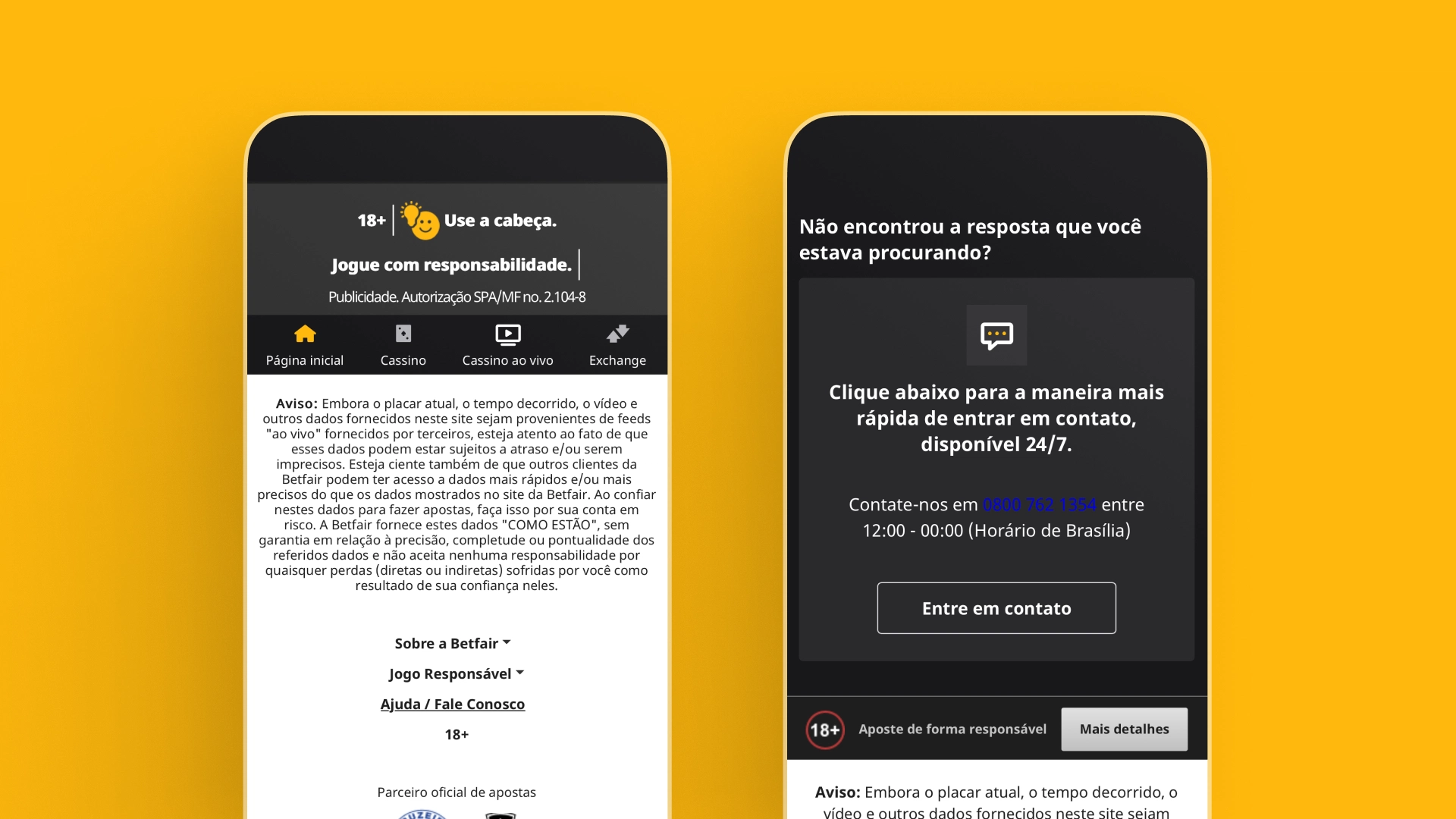 imagem mobile como falar com o suporte betfair