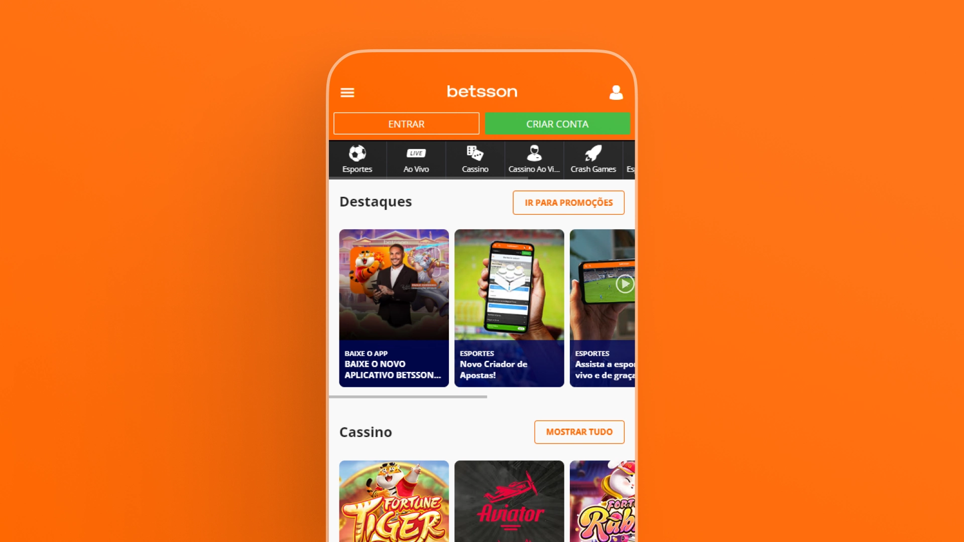 imagem mockup mobile Betsson