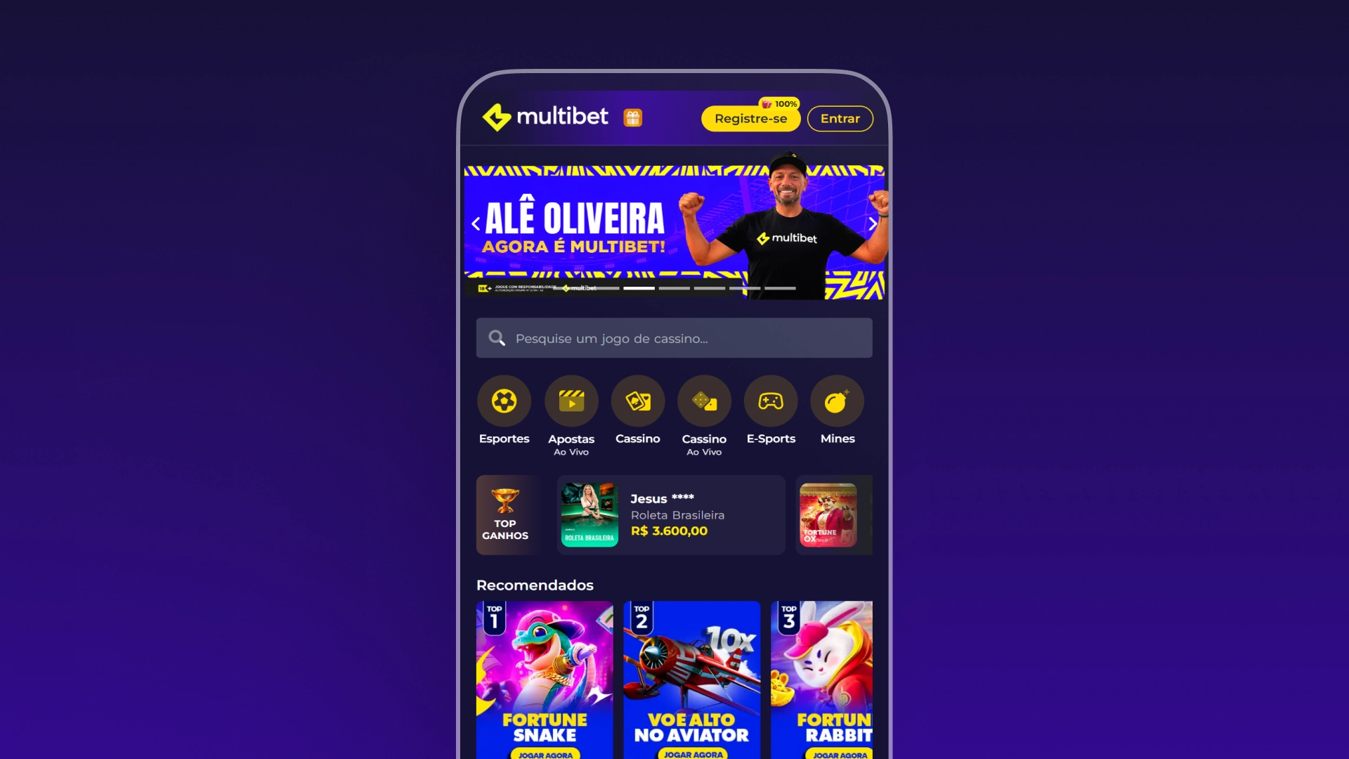 imagem mockup mobile app MultiBet