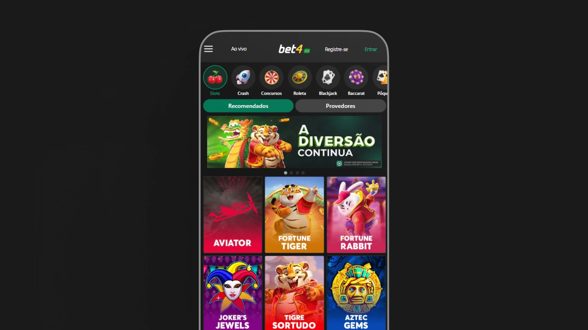 imagem mockup mobile app bet4