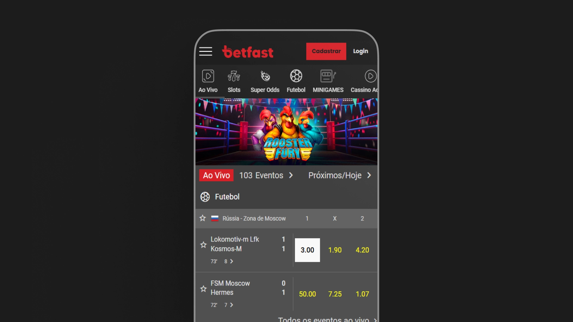 imagem mockup mobile app betfast