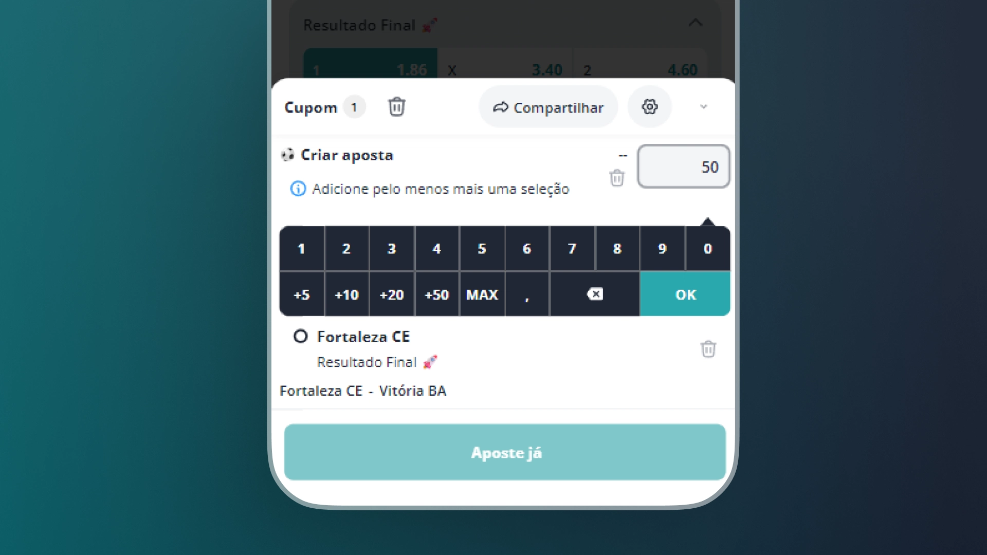 imagem mockup mobile bilhete de aposta novibet