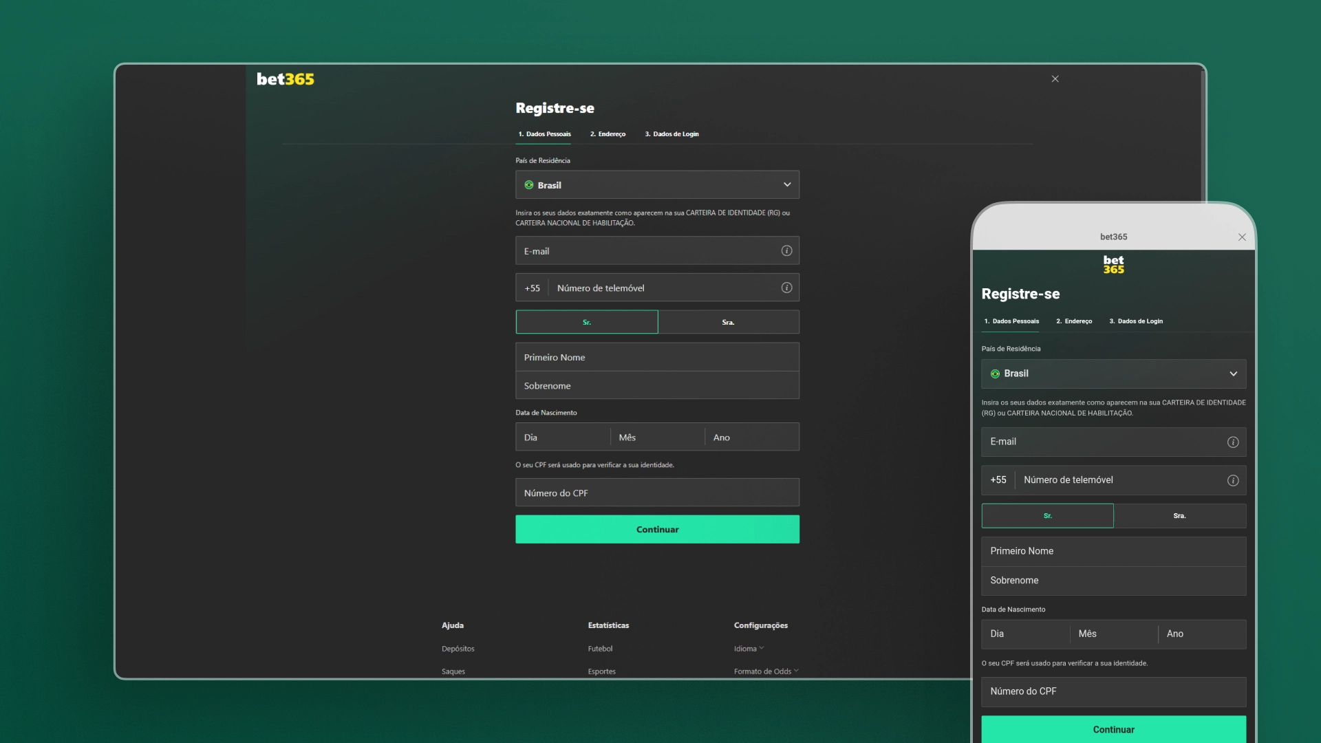 imagem screenshot cadastro bet365