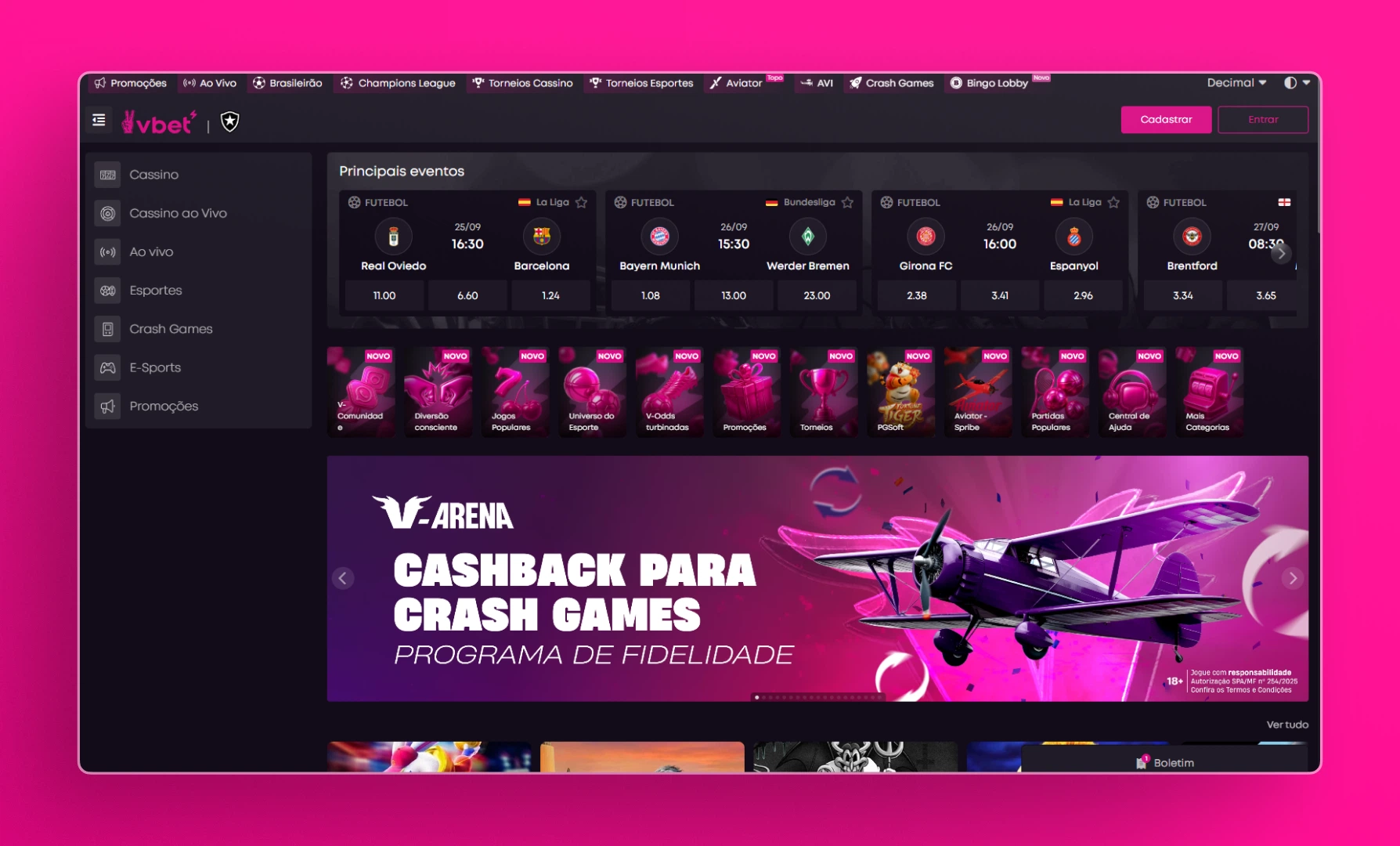 imagem screenshot pagina inicial vbet