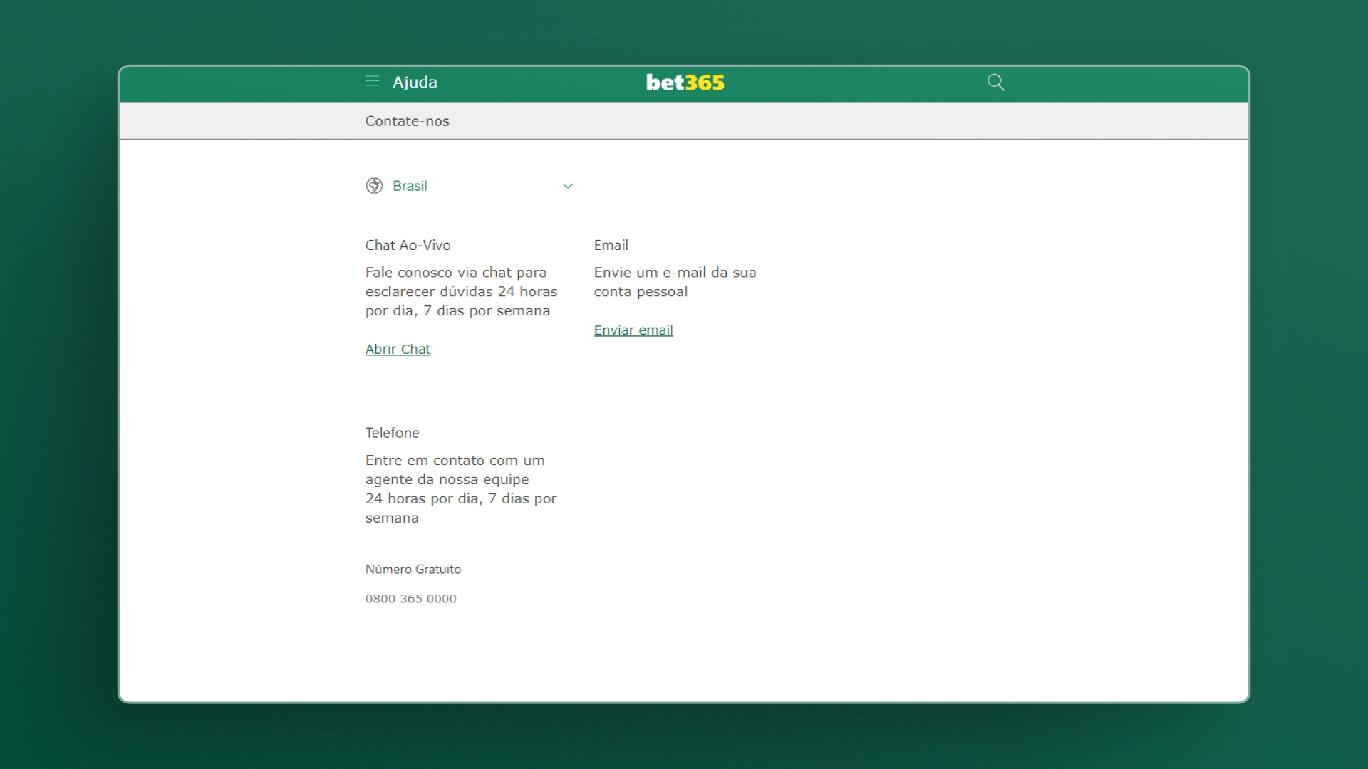 screenshot ajuda bet365