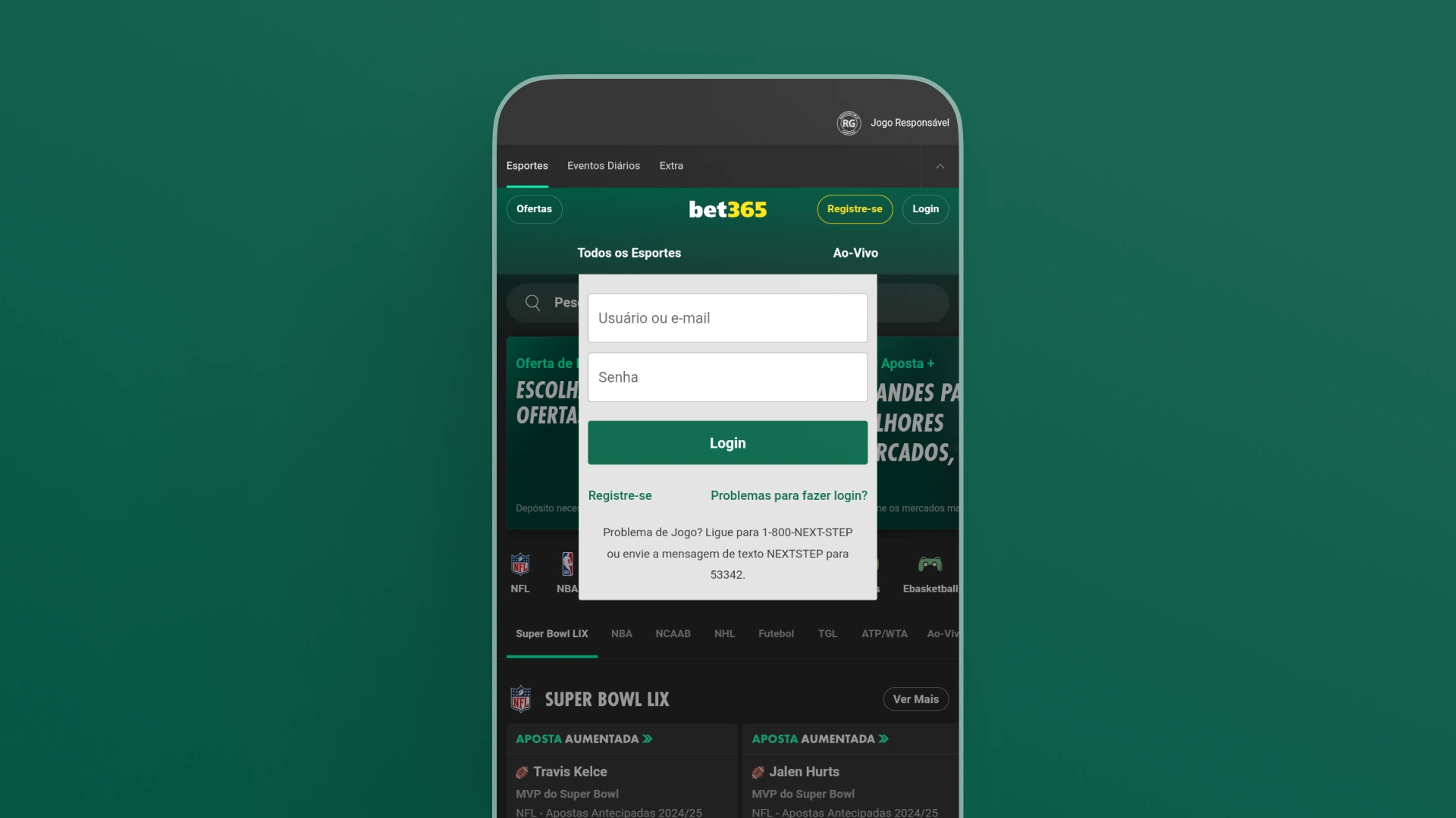 screenshot aposta passo 1 bet365 