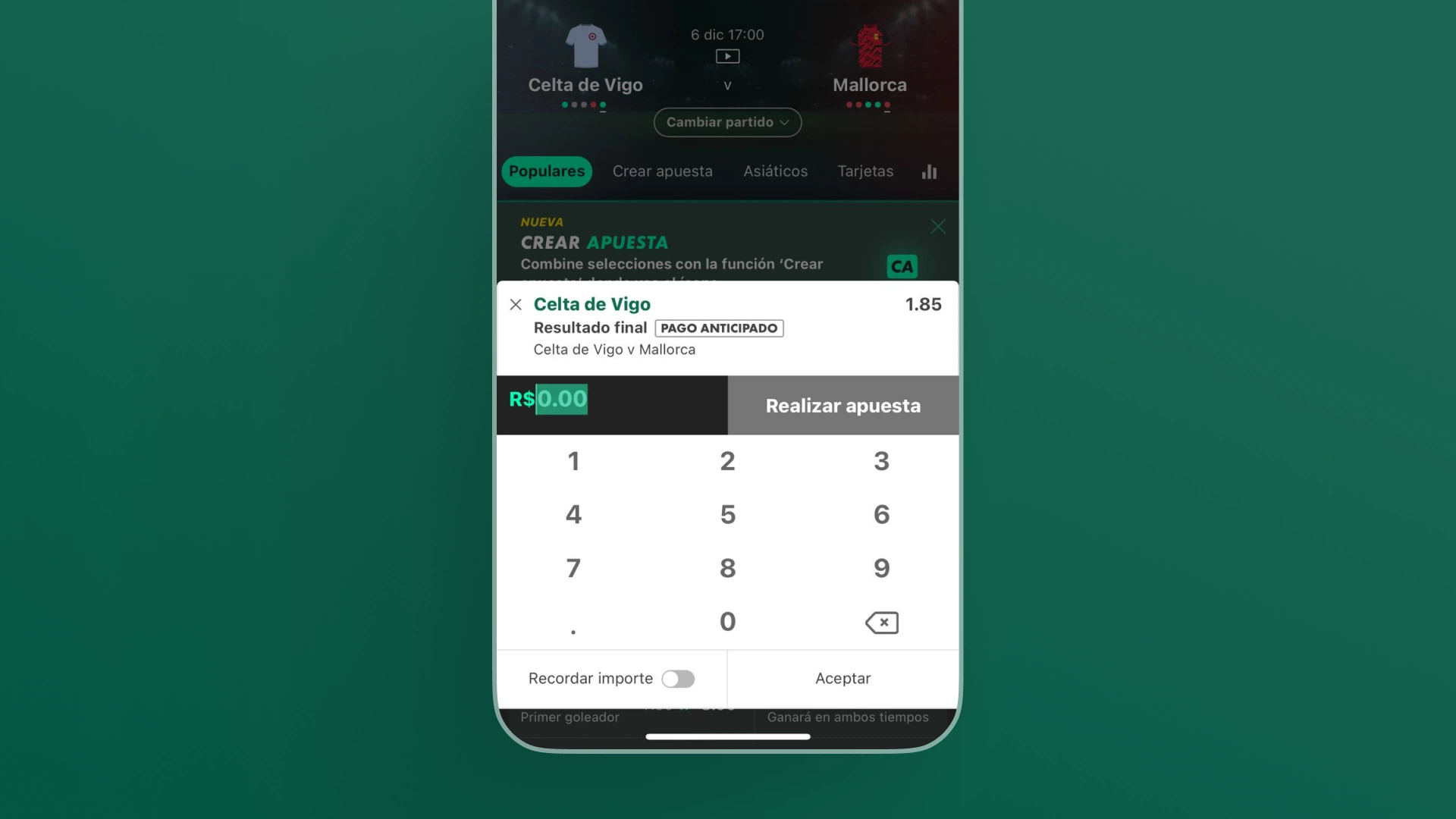 screenshot aposta passo 5 bet365