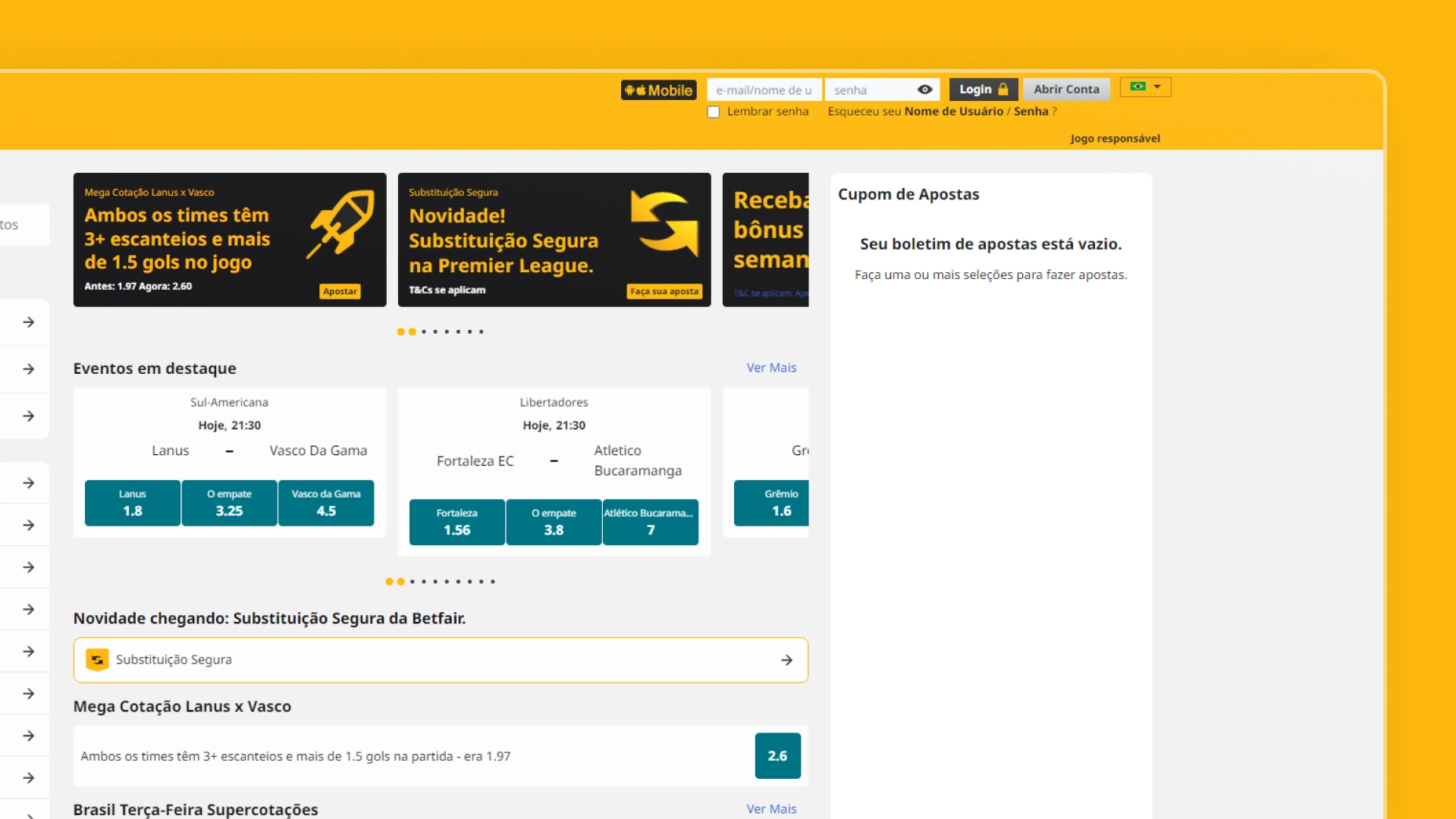 screenshot cadastro 1 Betfair