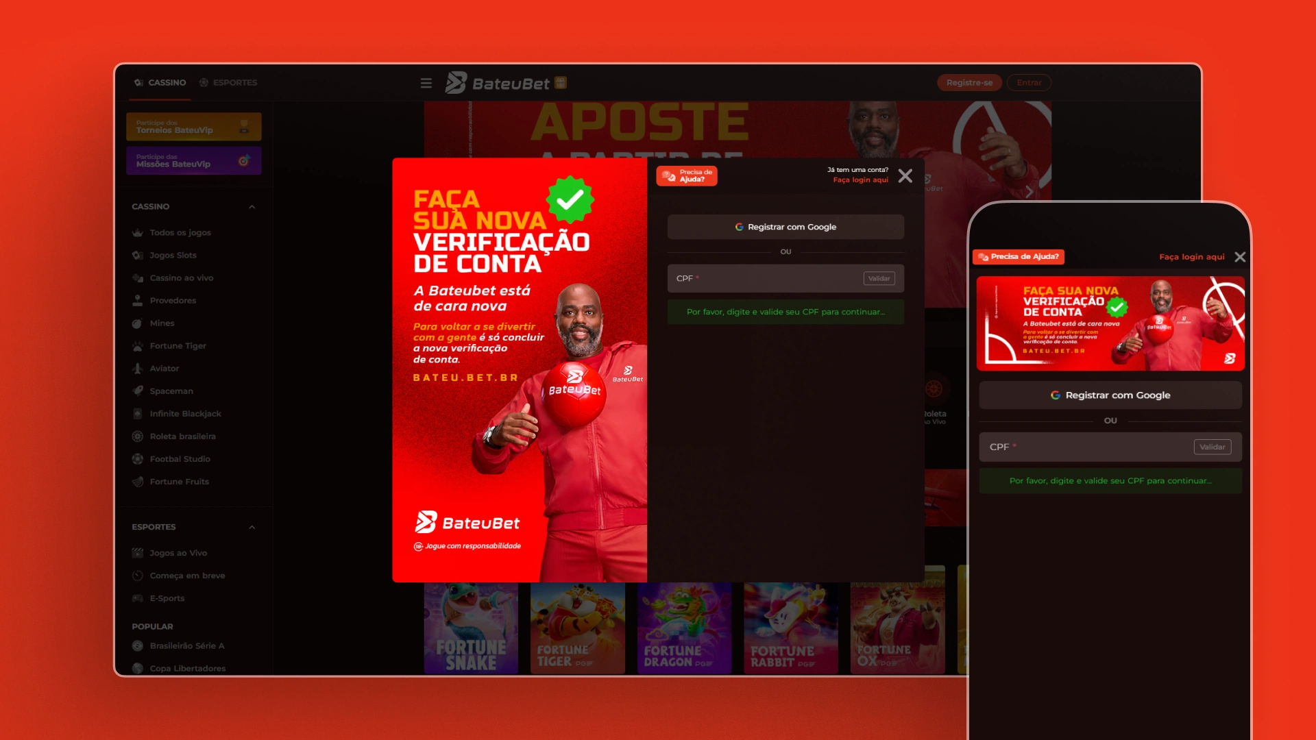 screenshot cadastro BateuBet