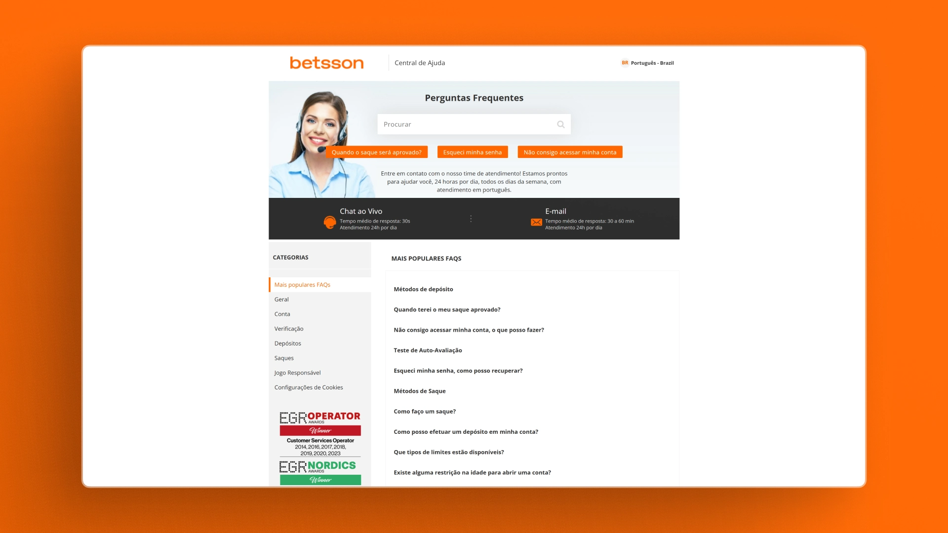 screenshot chat betsson