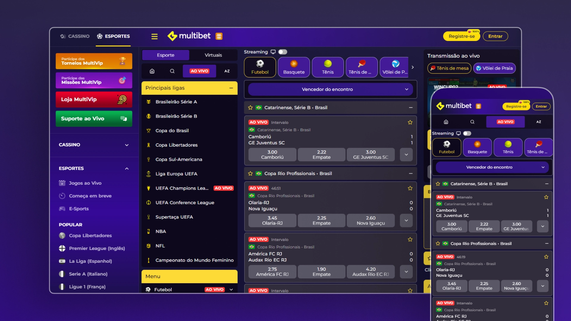screenshot futebol ao vivo MultiBet