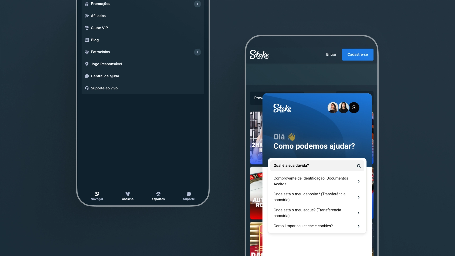 screenshot mobile ajuda stake