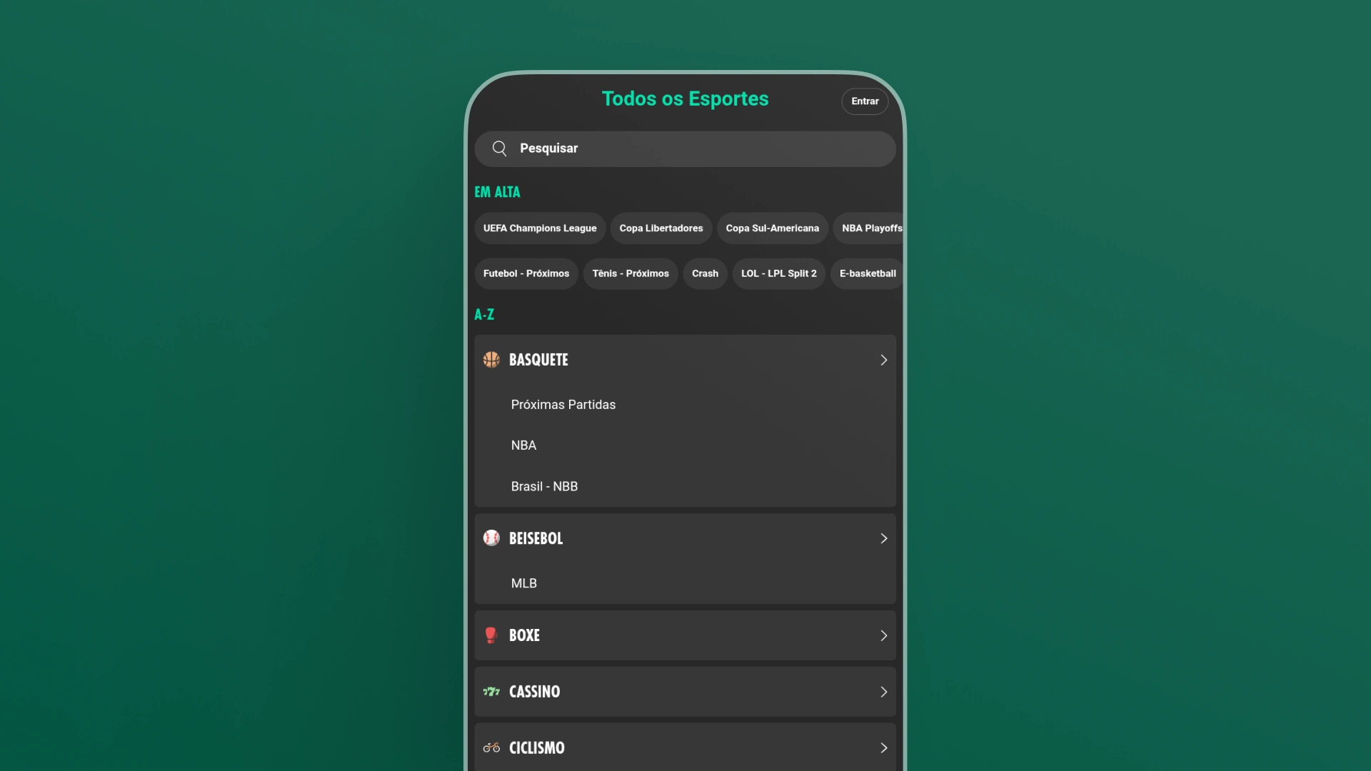 screenshot mobile apostas esportivas bet365