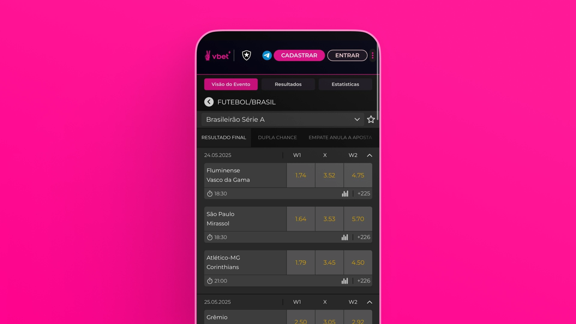 screenshot mobile apostas esportivas vbet