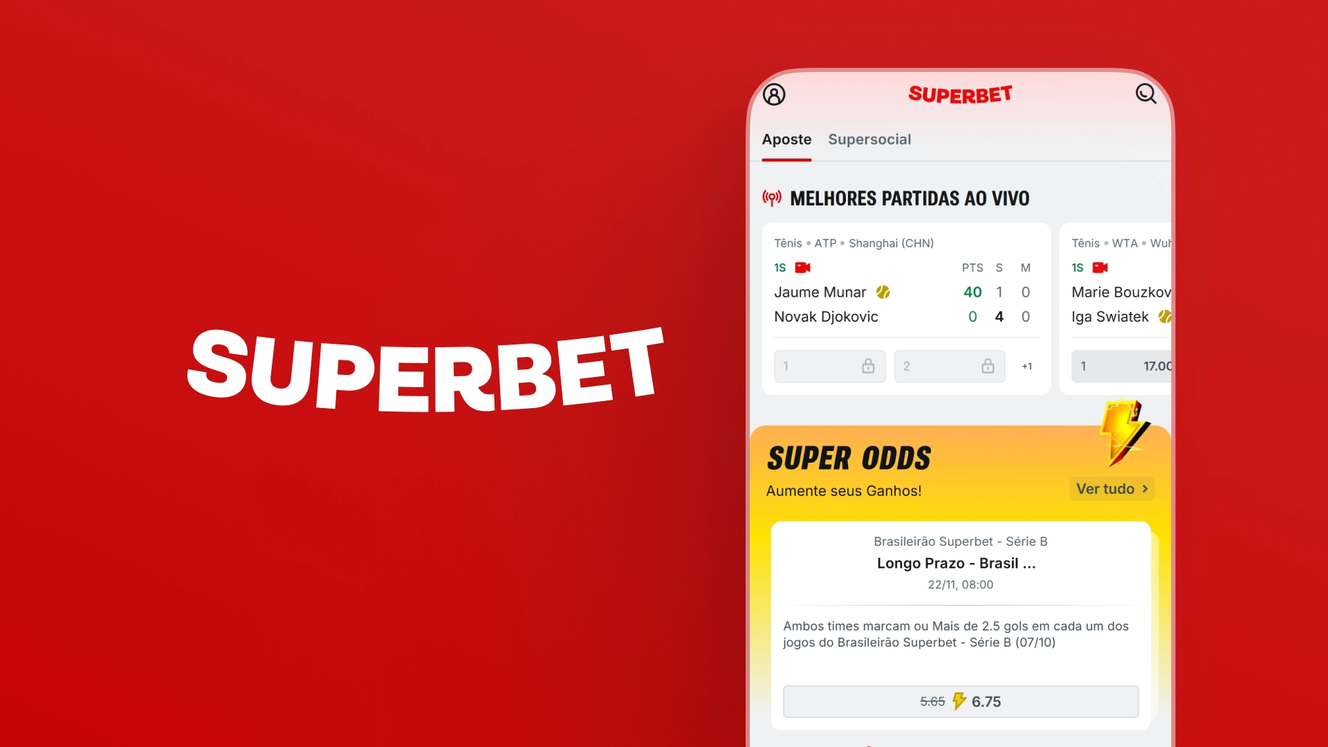 screenshot mobile app superbet