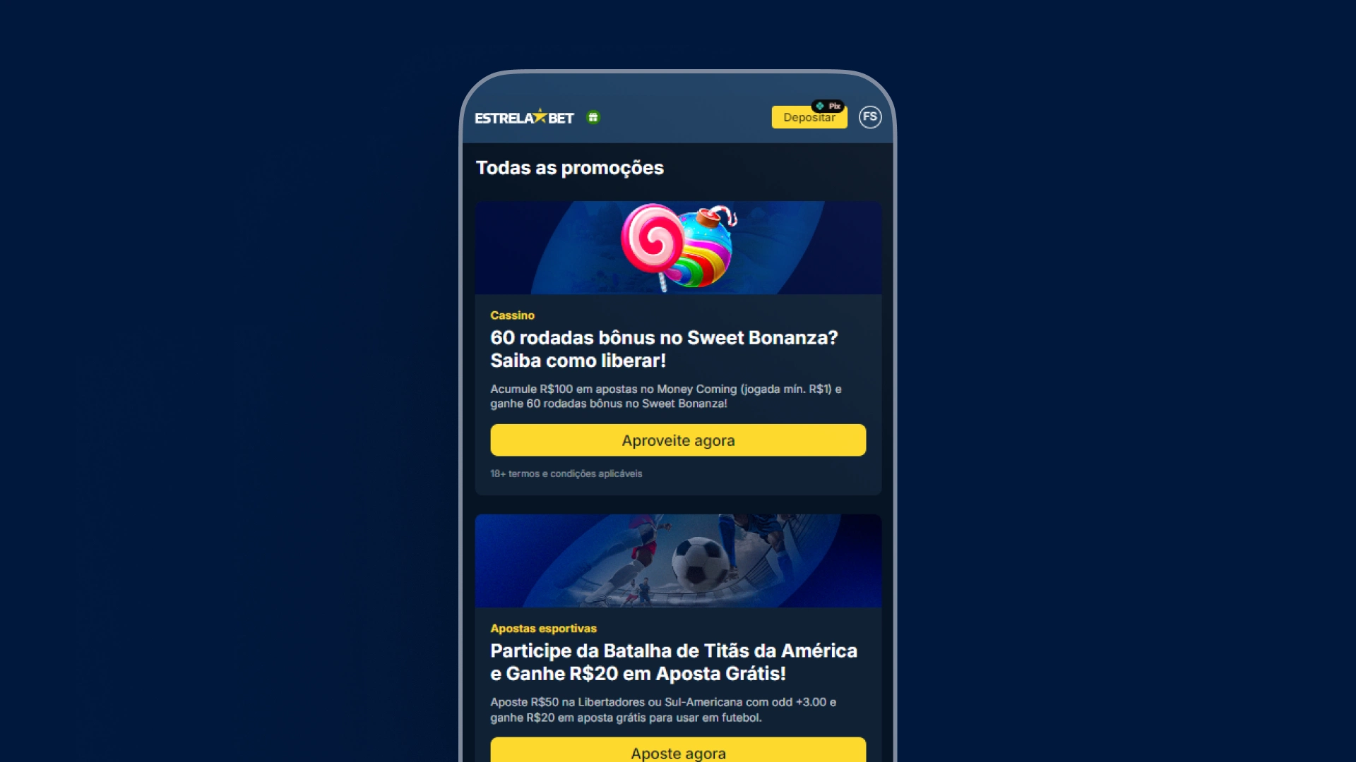screenshot mobile bonus e promoçoes estrela bet
