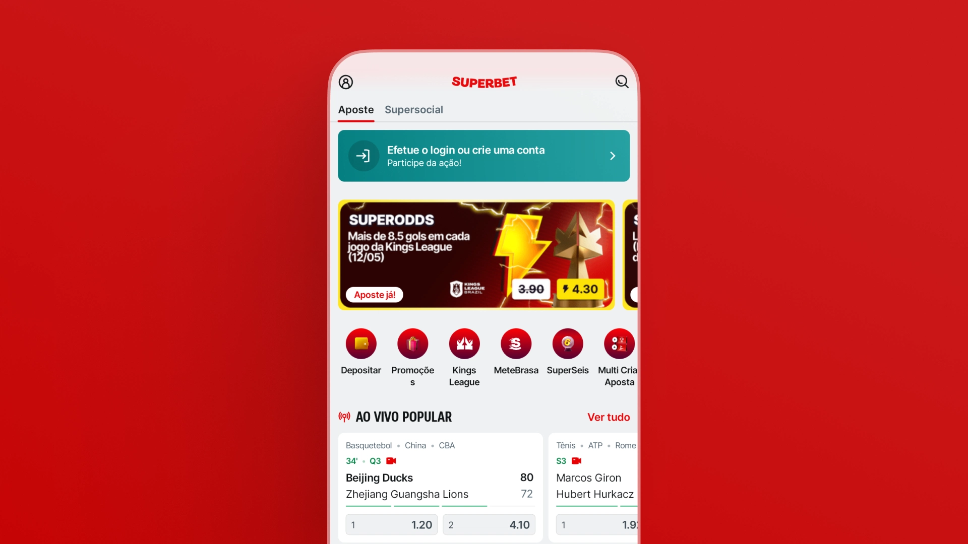 screenshot mobile home app superbet