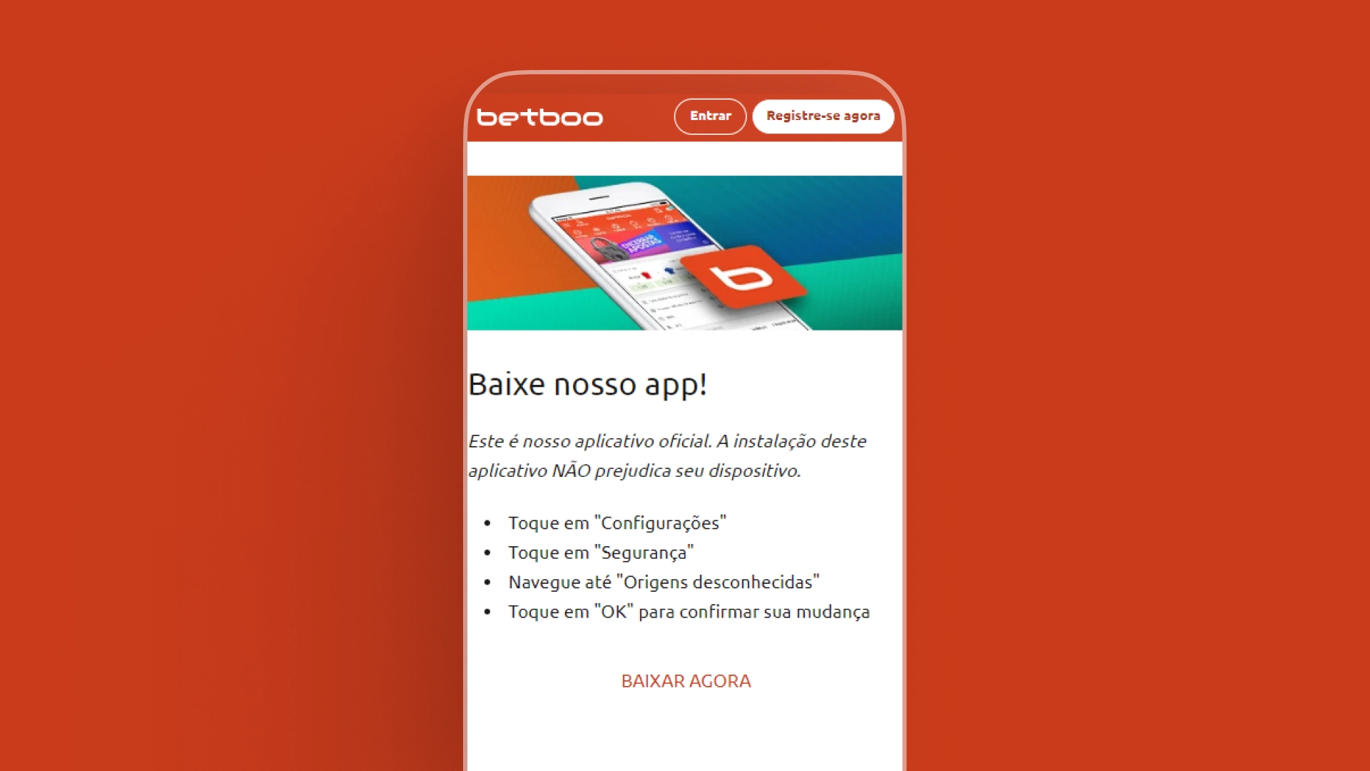 screenshot mobile instalaçao app betboo