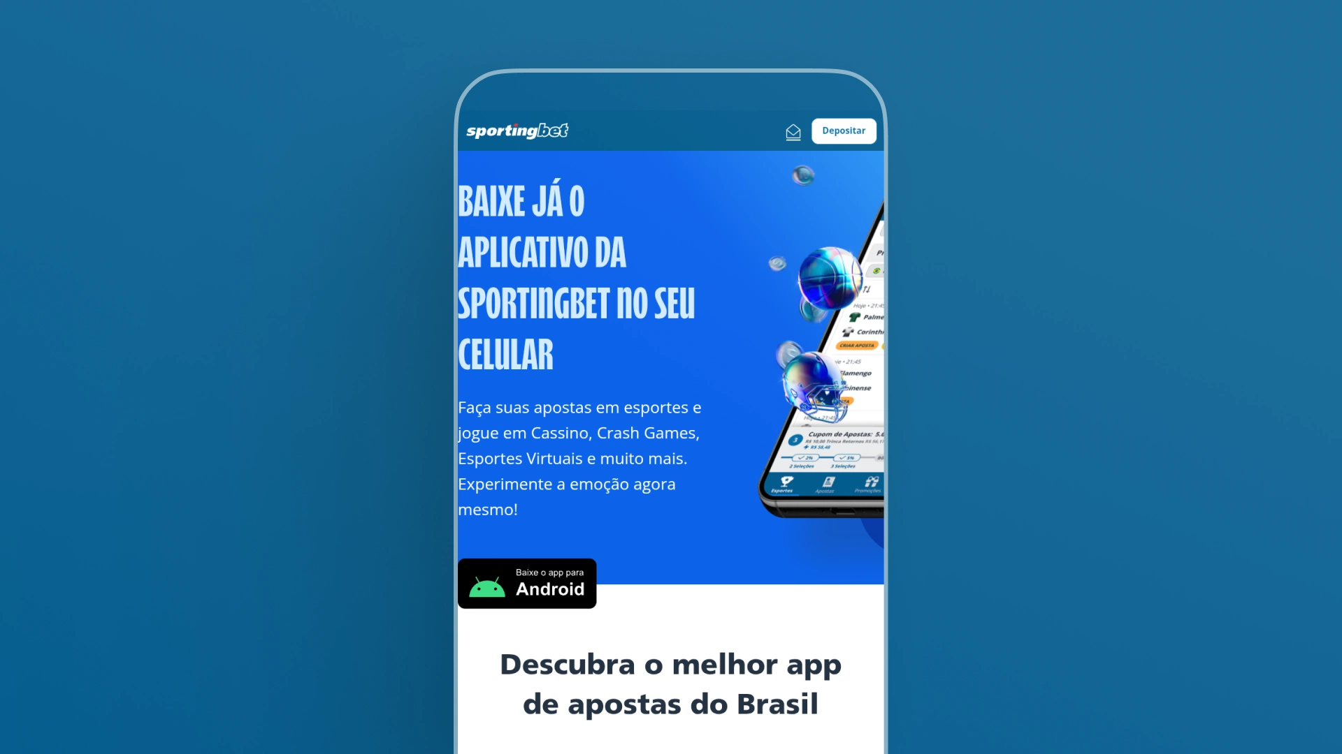 screenshot mobile instalaçao app sportingbet